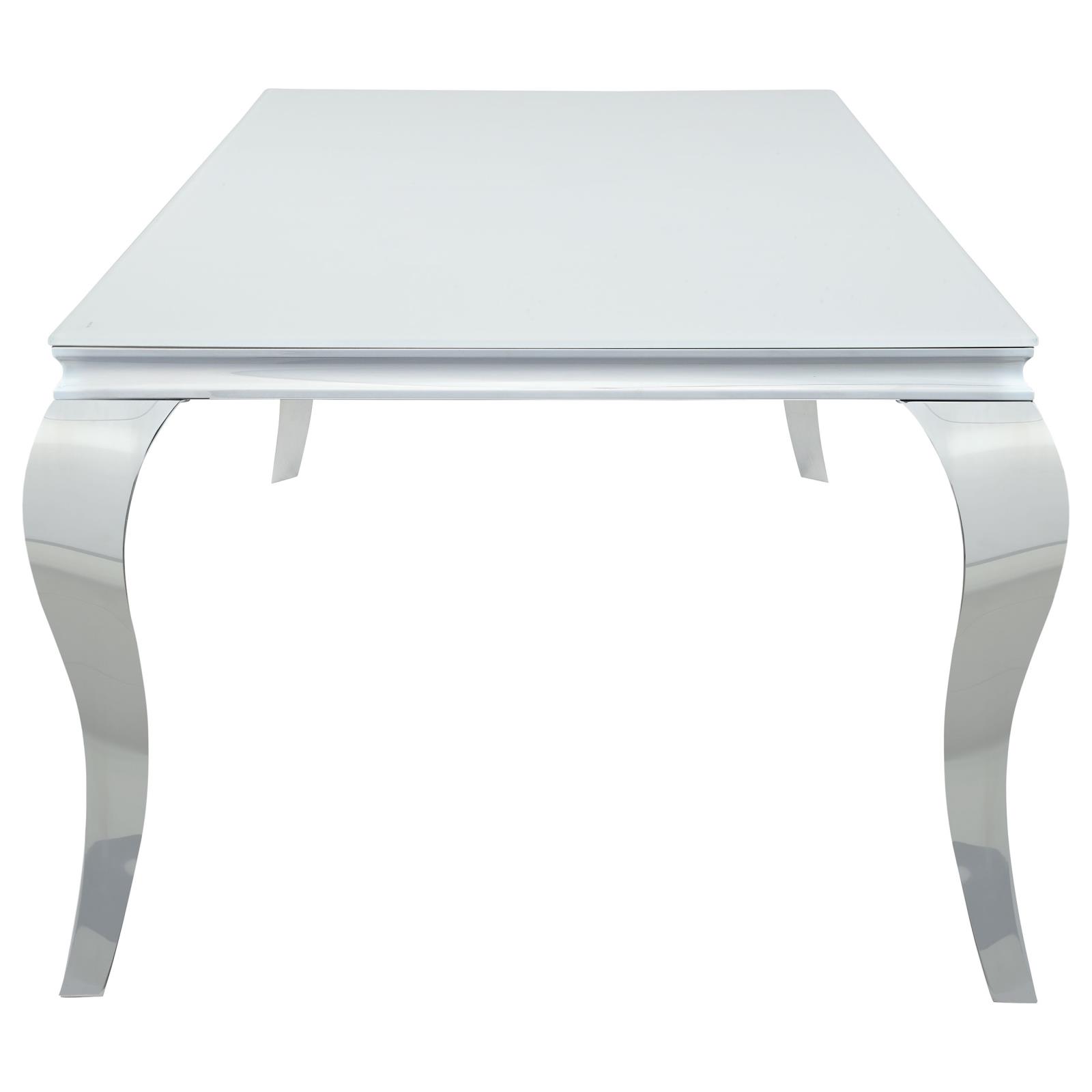 Carone 81" Rectangular Glass Top Dining Table