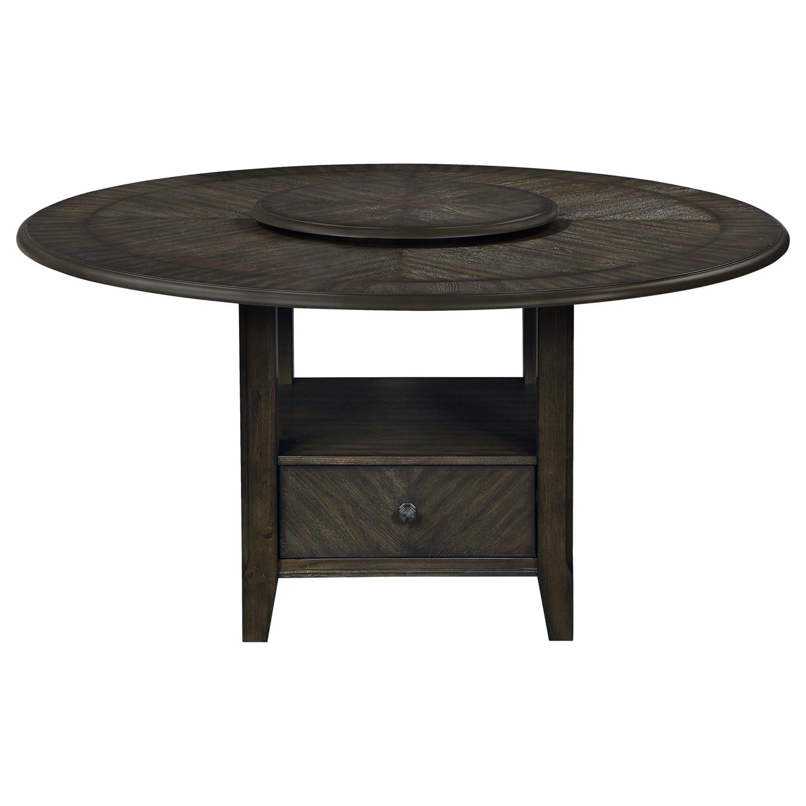 Twyla Wood/Wood Veneer Round Dining Table with Removable Lazy Susan