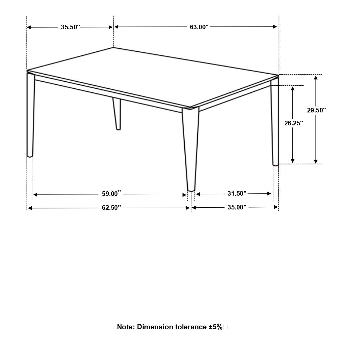Stevie Rectangular Faux Marble Top Dining Table