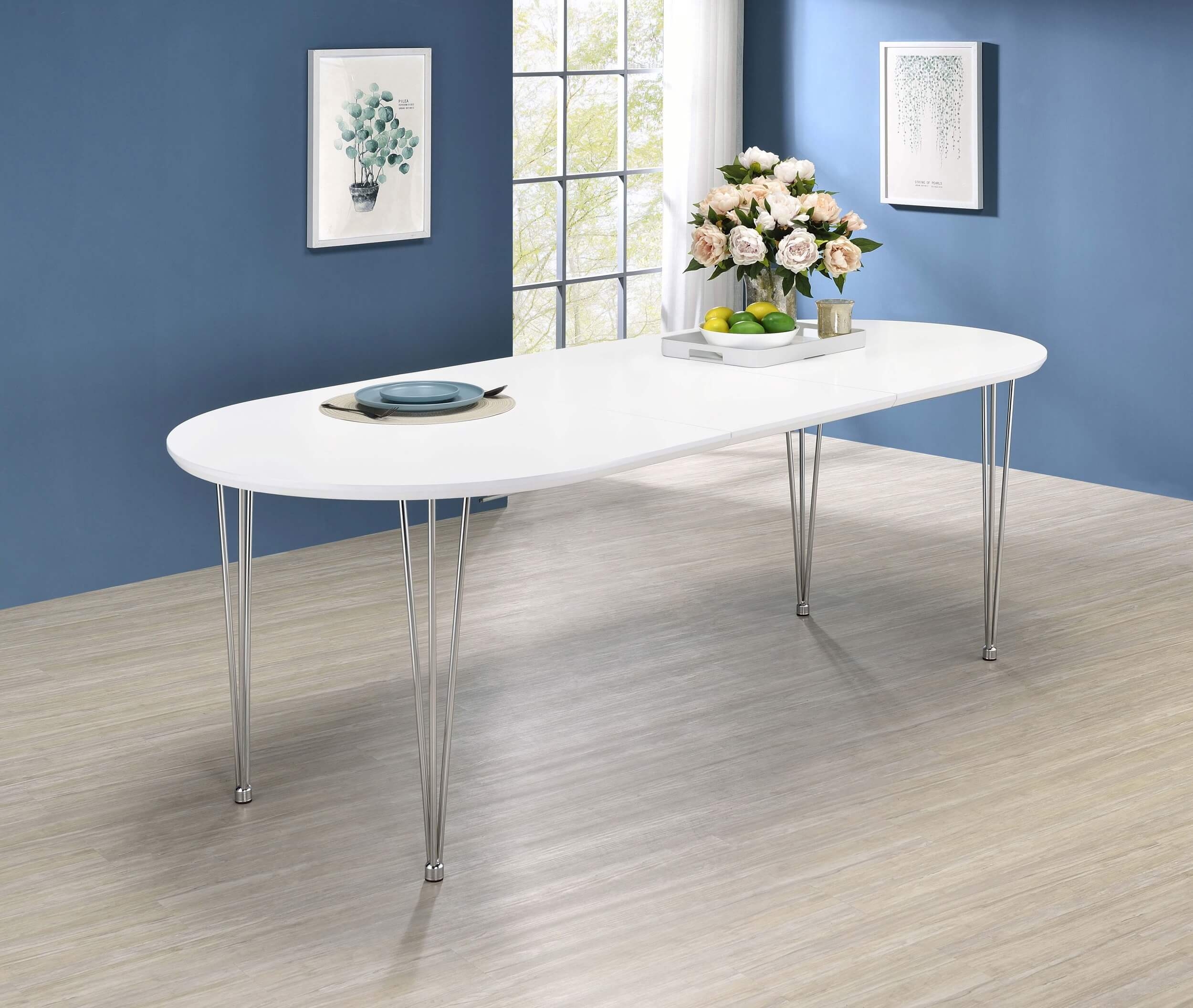 Heather Oval Dining Table with Hairpin Legs