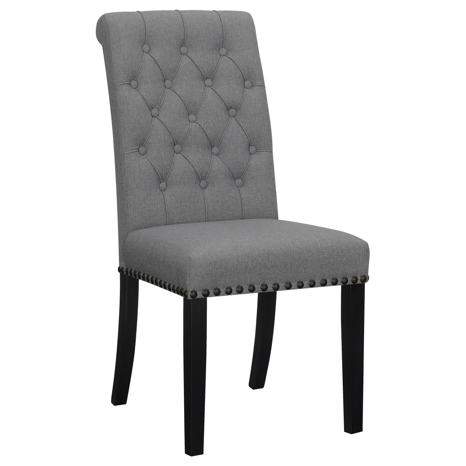 Alana Tufted Back Fabric Side Chair with Nailhead Trim