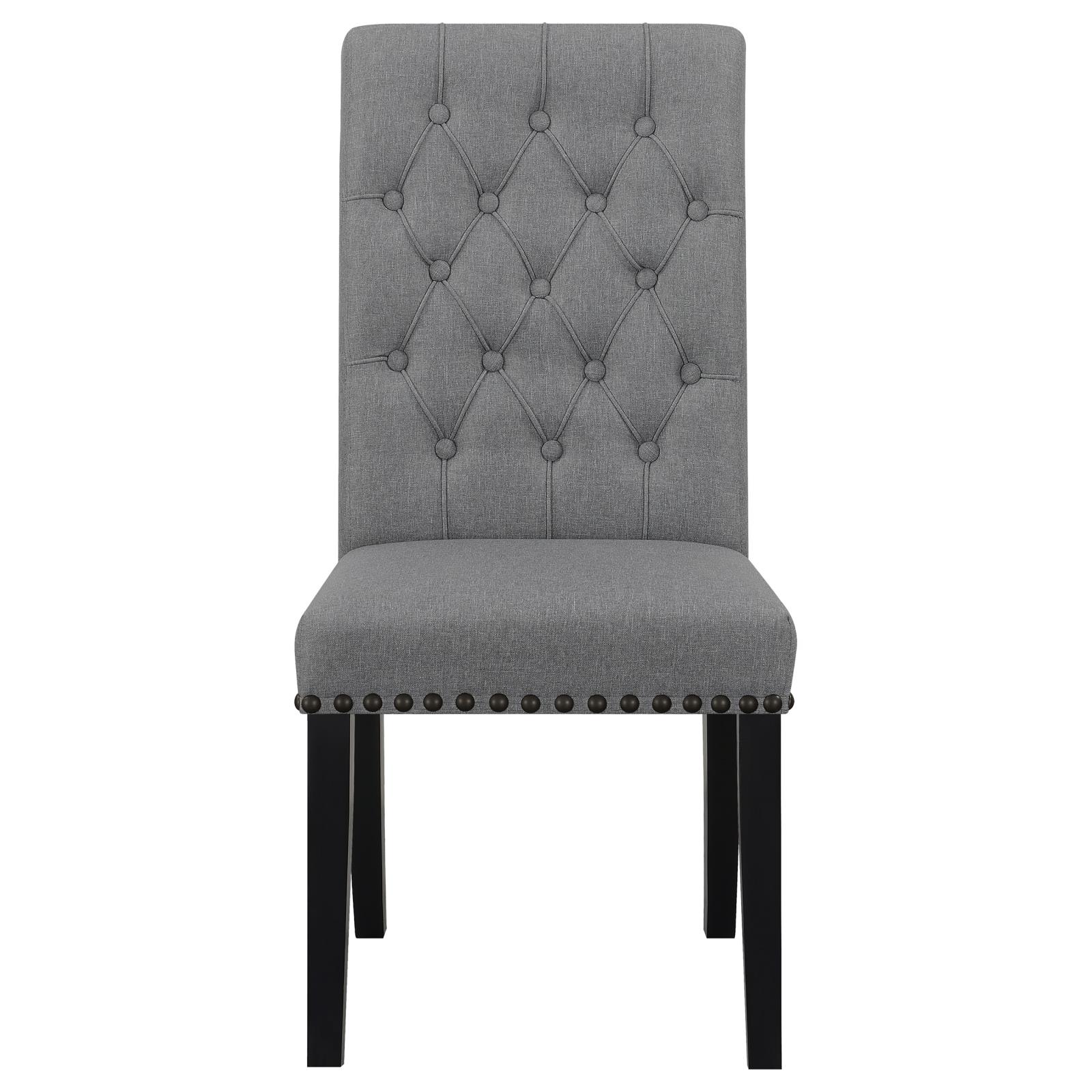Alana Tufted Back Fabric Side Chair with Nailhead Trim