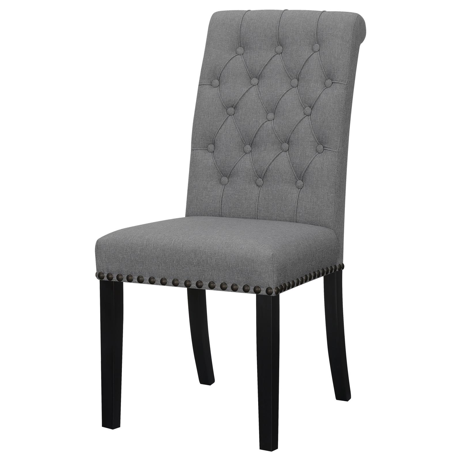 Alana Tufted Back Fabric Side Chair with Nailhead Trim