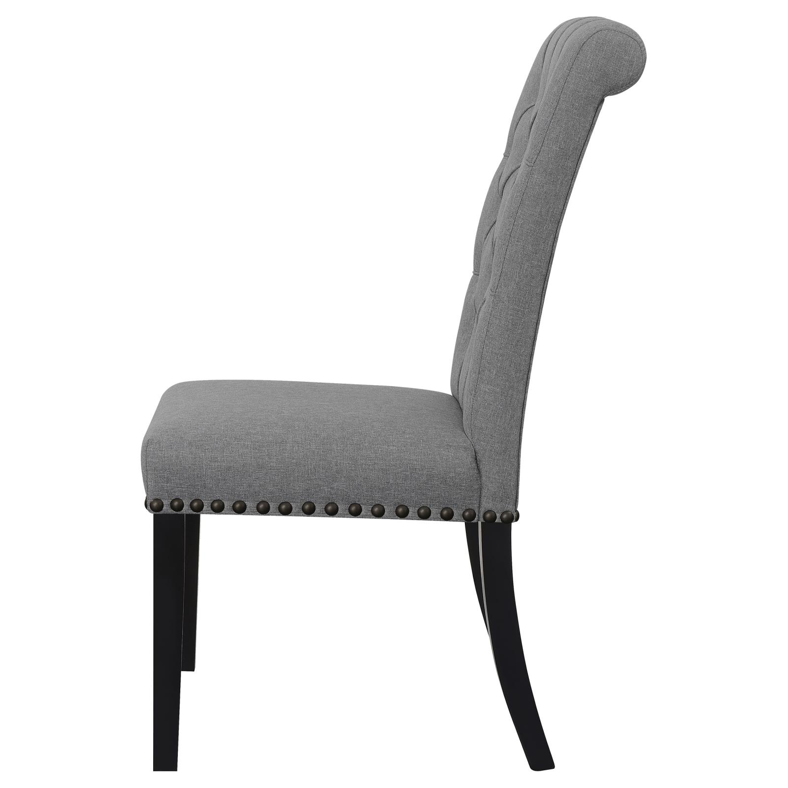 Alana Tufted Back Fabric Side Chair with Nailhead Trim