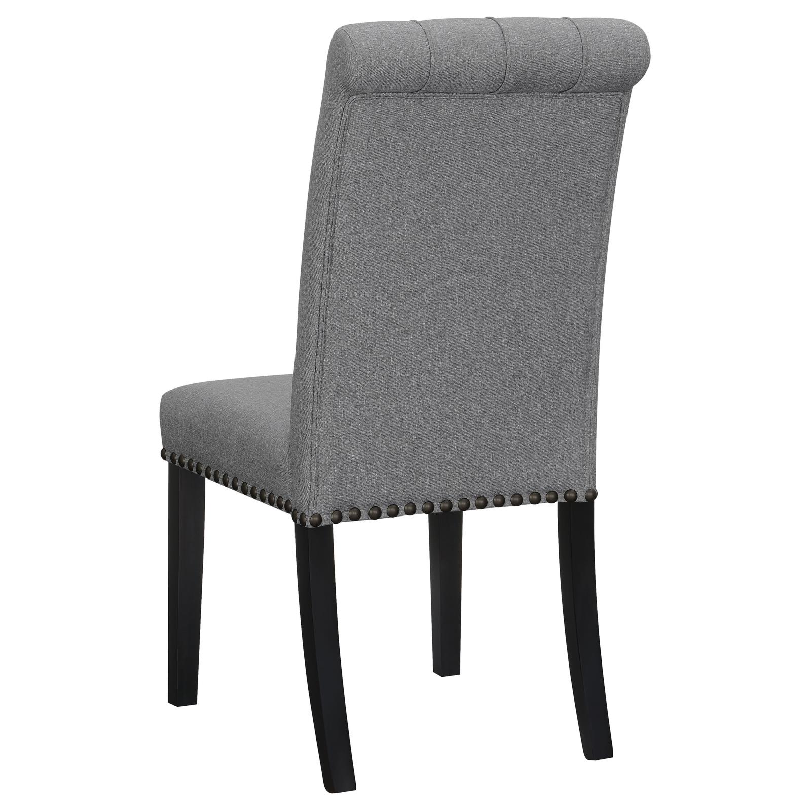 Alana Tufted Back Fabric Side Chair with Nailhead Trim