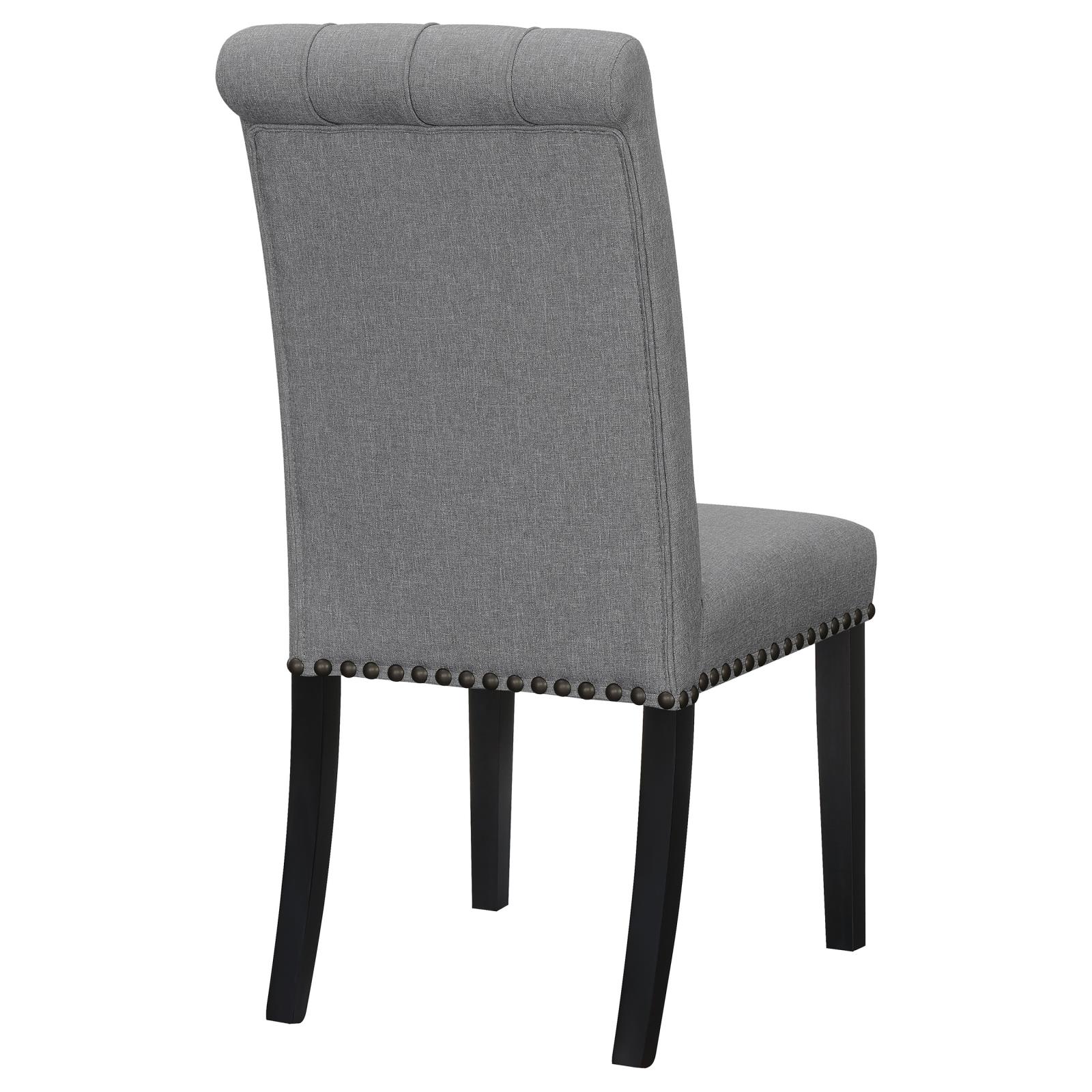 Alana Tufted Back Fabric Side Chair with Nailhead Trim