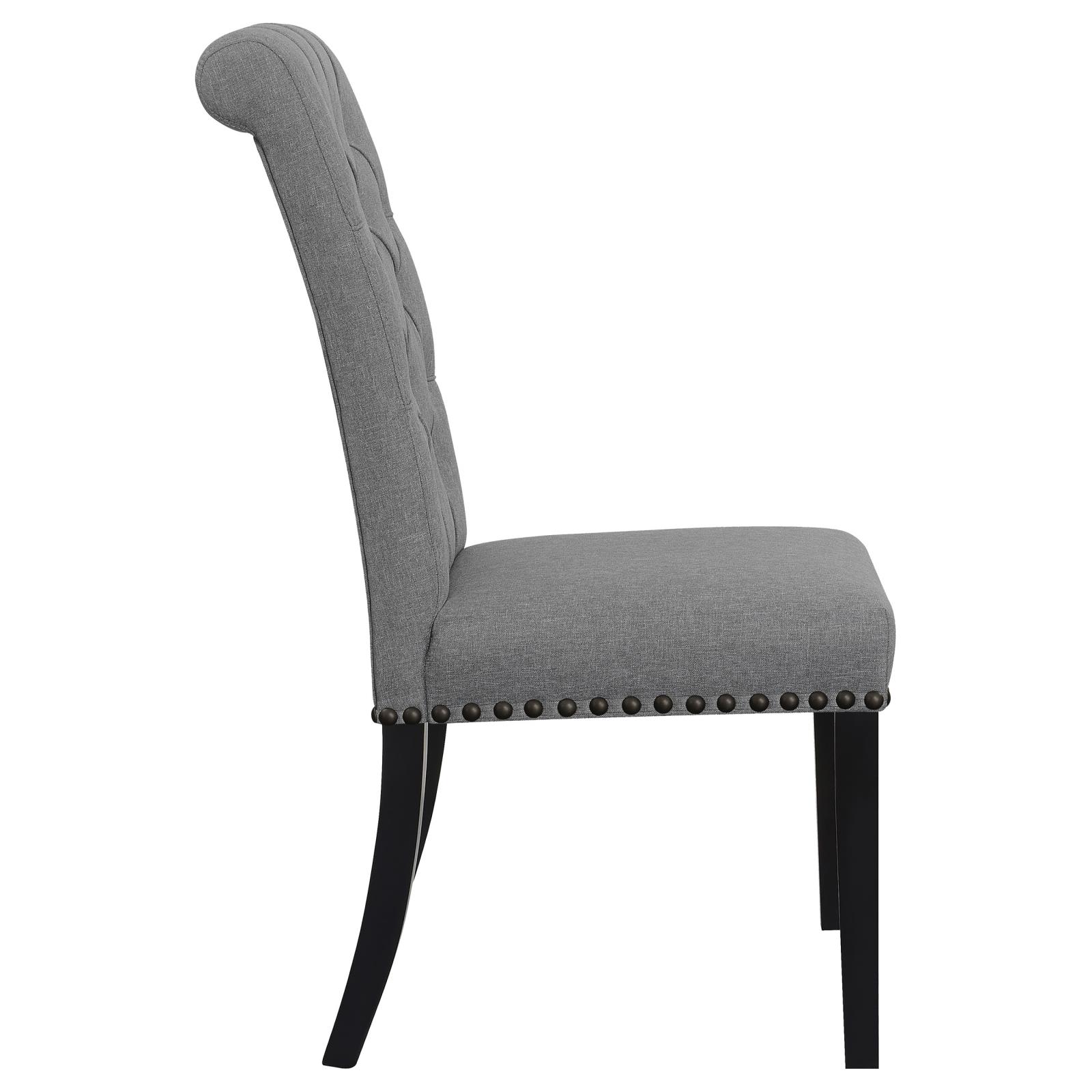 Alana Tufted Back Fabric Side Chair with Nailhead Trim