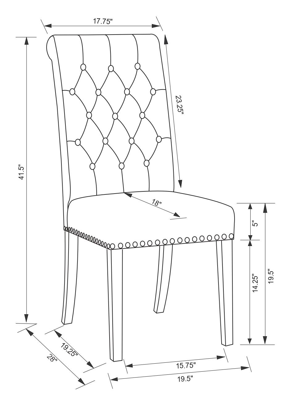 Alana Tufted Back Fabric Side Chair with Nailhead Trim