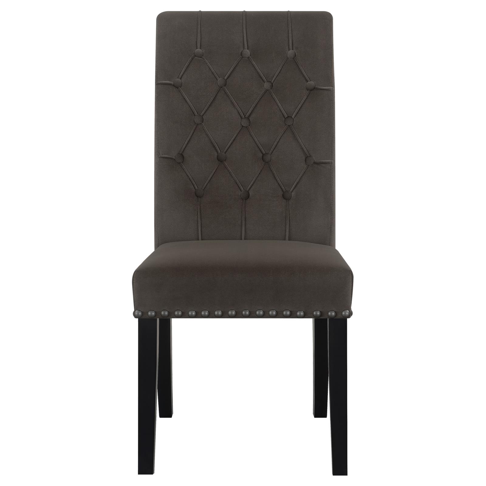 Alana Tufted Back Fabric Side Chair with Nailhead Trim