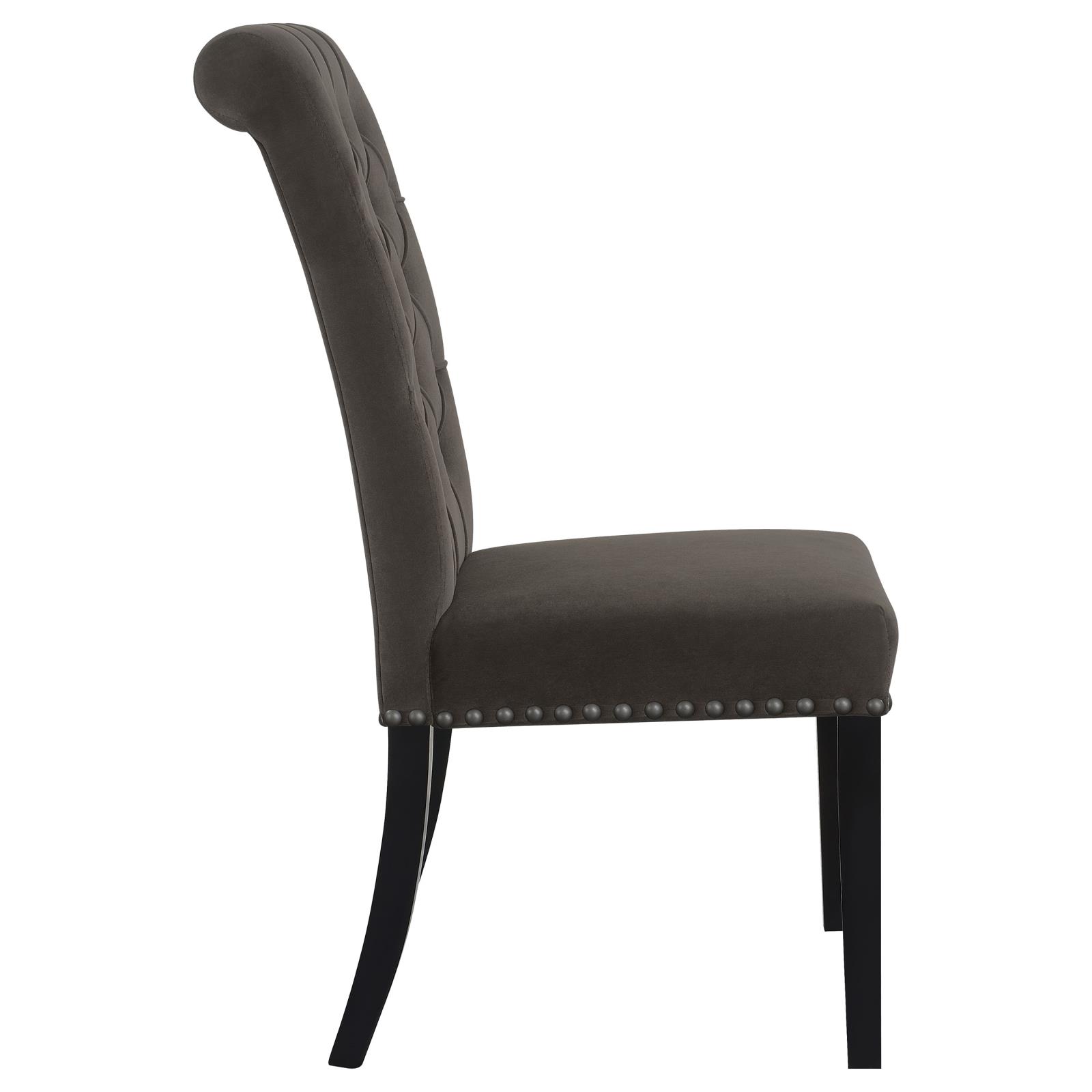 Alana Tufted Back Fabric Side Chair with Nailhead Trim