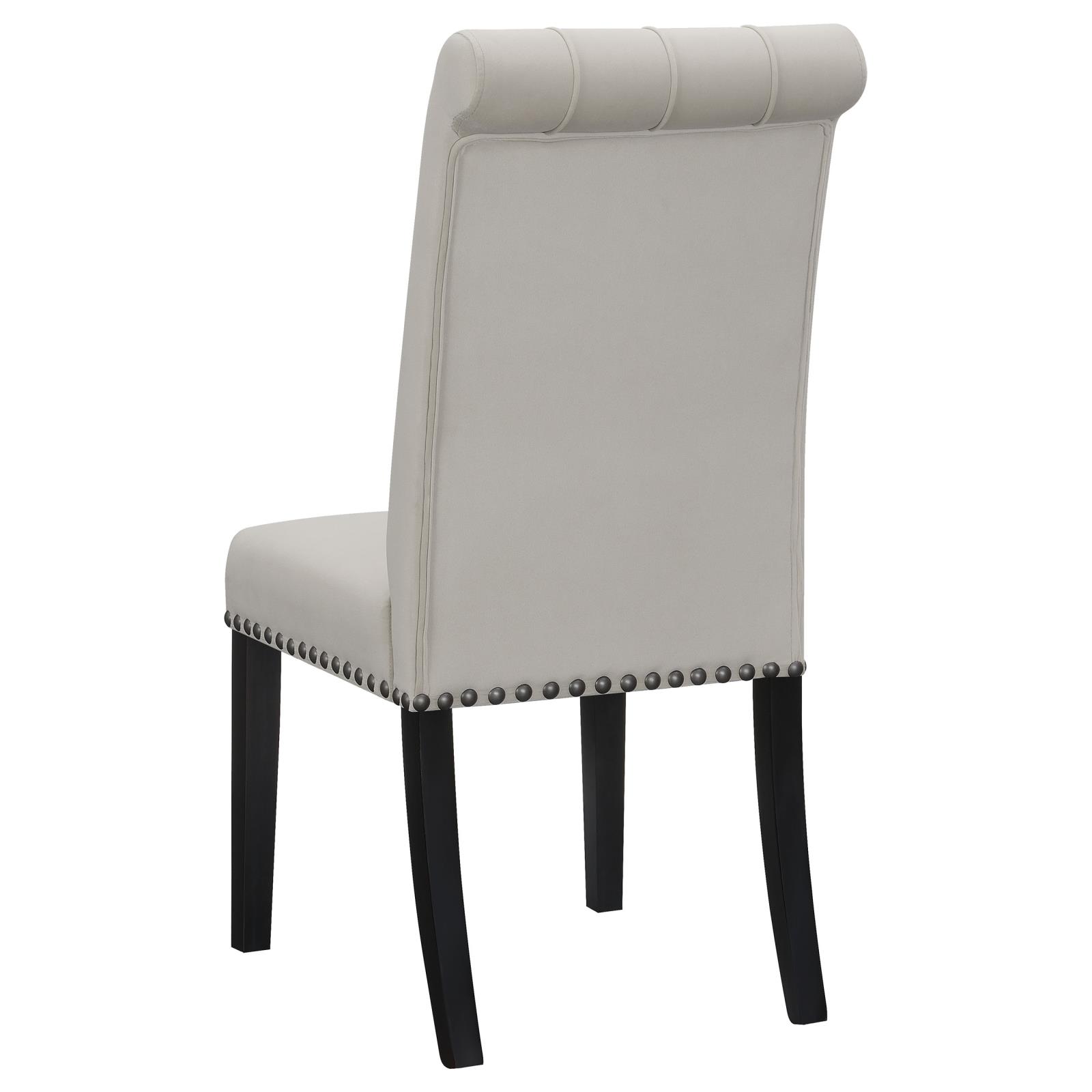 Alana Tufted Back Fabric Side Chair with Nailhead Trim
