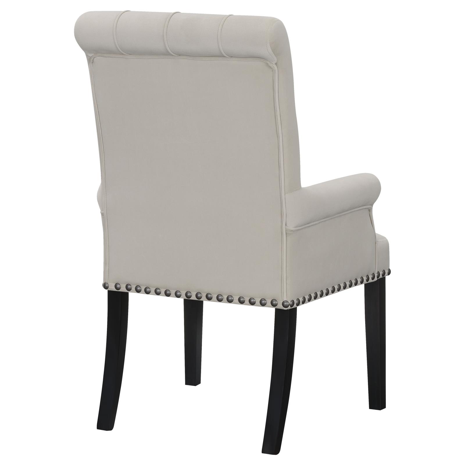 Alana Tufted Back Fabric Arm Chair with Nailhead Trim