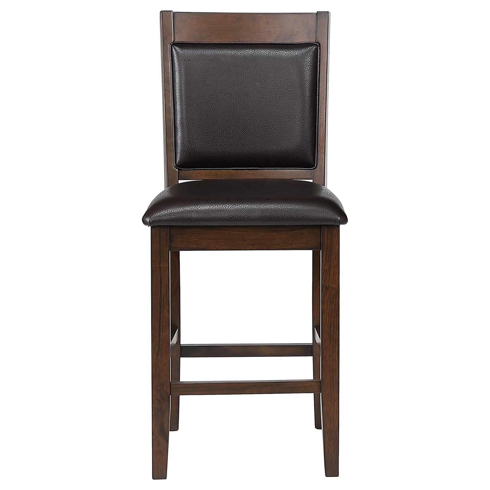Dewey Leatherette Counter Chair with Wood Base