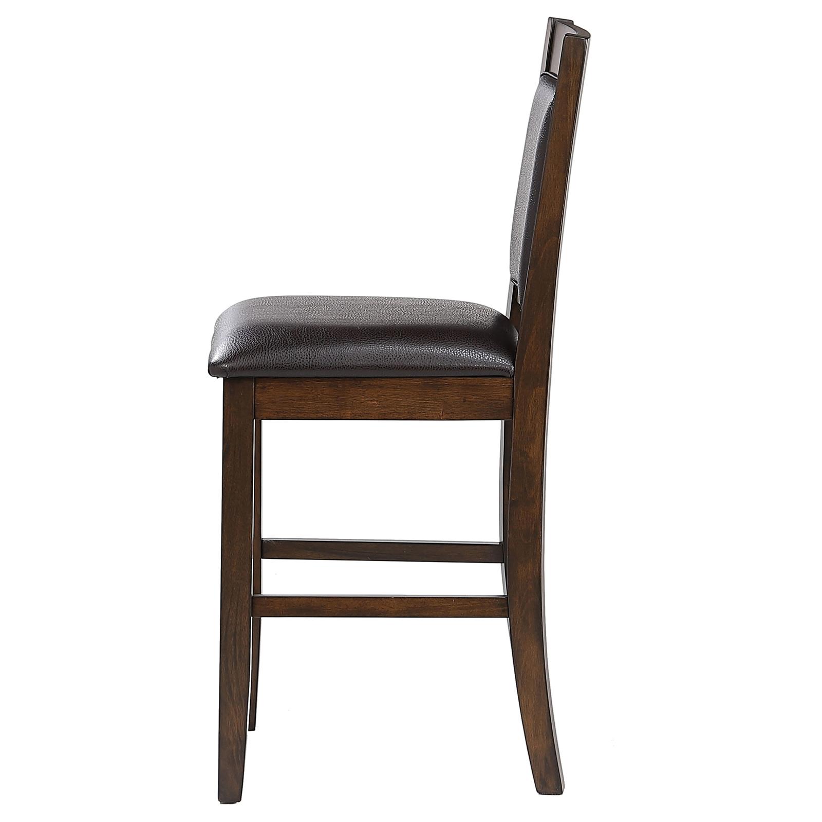 Dewey Leatherette Counter Chair with Wood Base