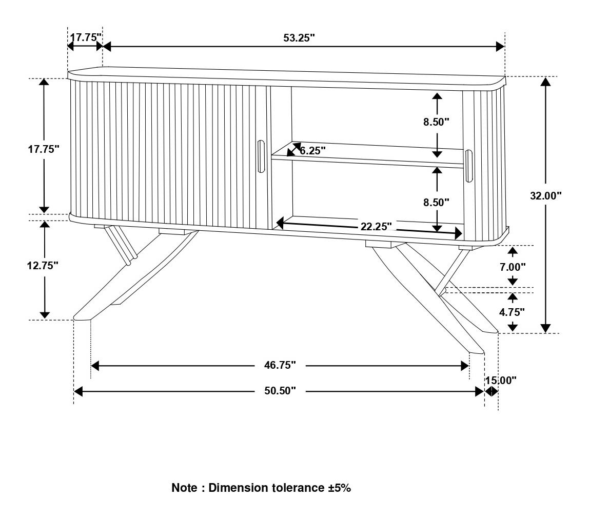 Wes 2-door Wood Veneer Server