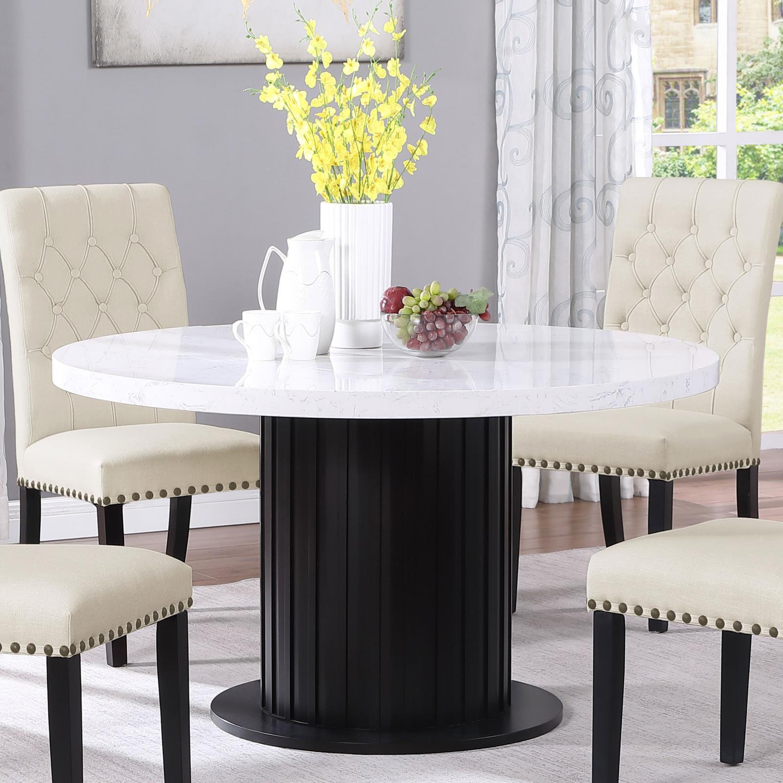 Sherry Faux Marble Round Dining Table