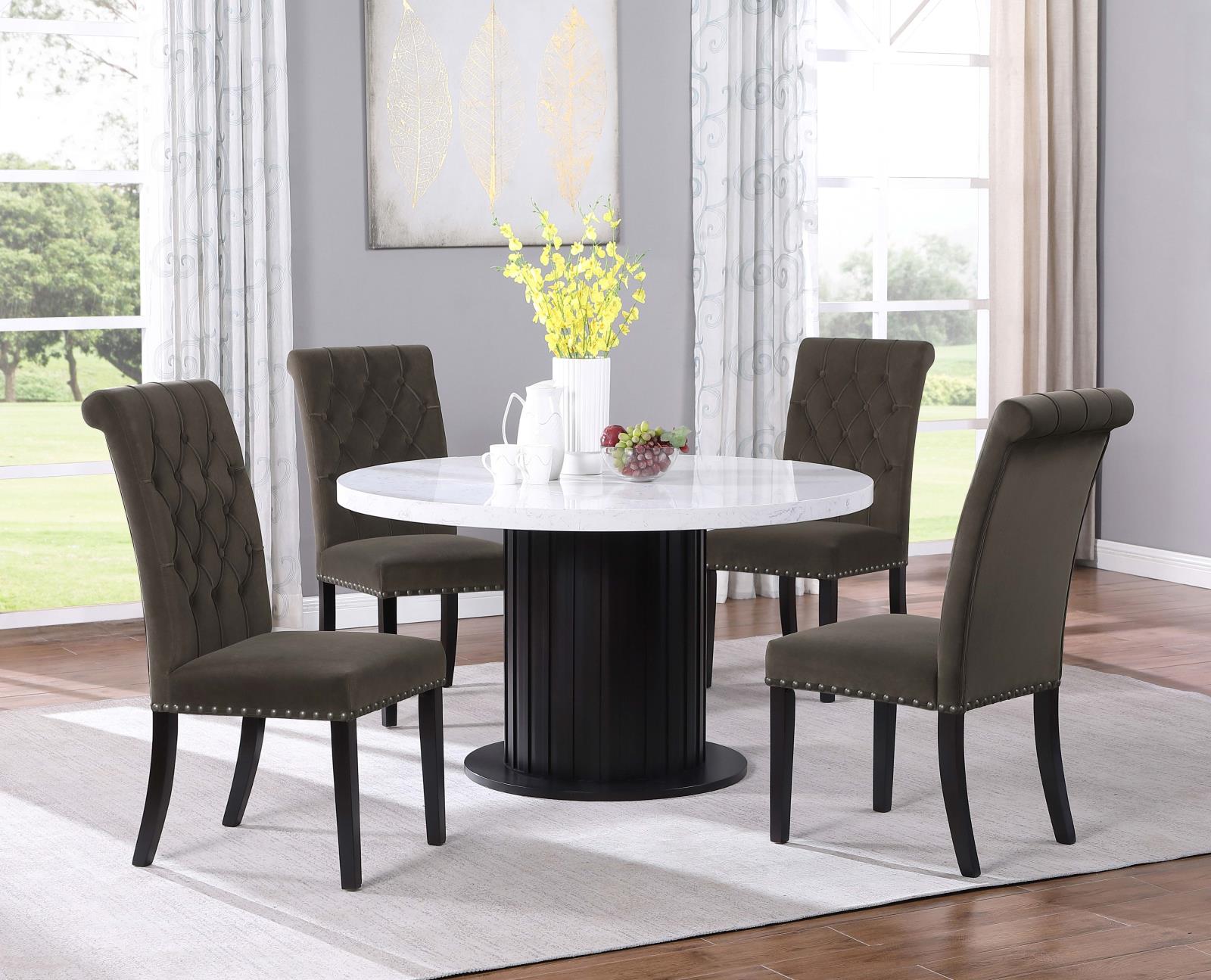 Sherry Faux Marble Round Dining Table