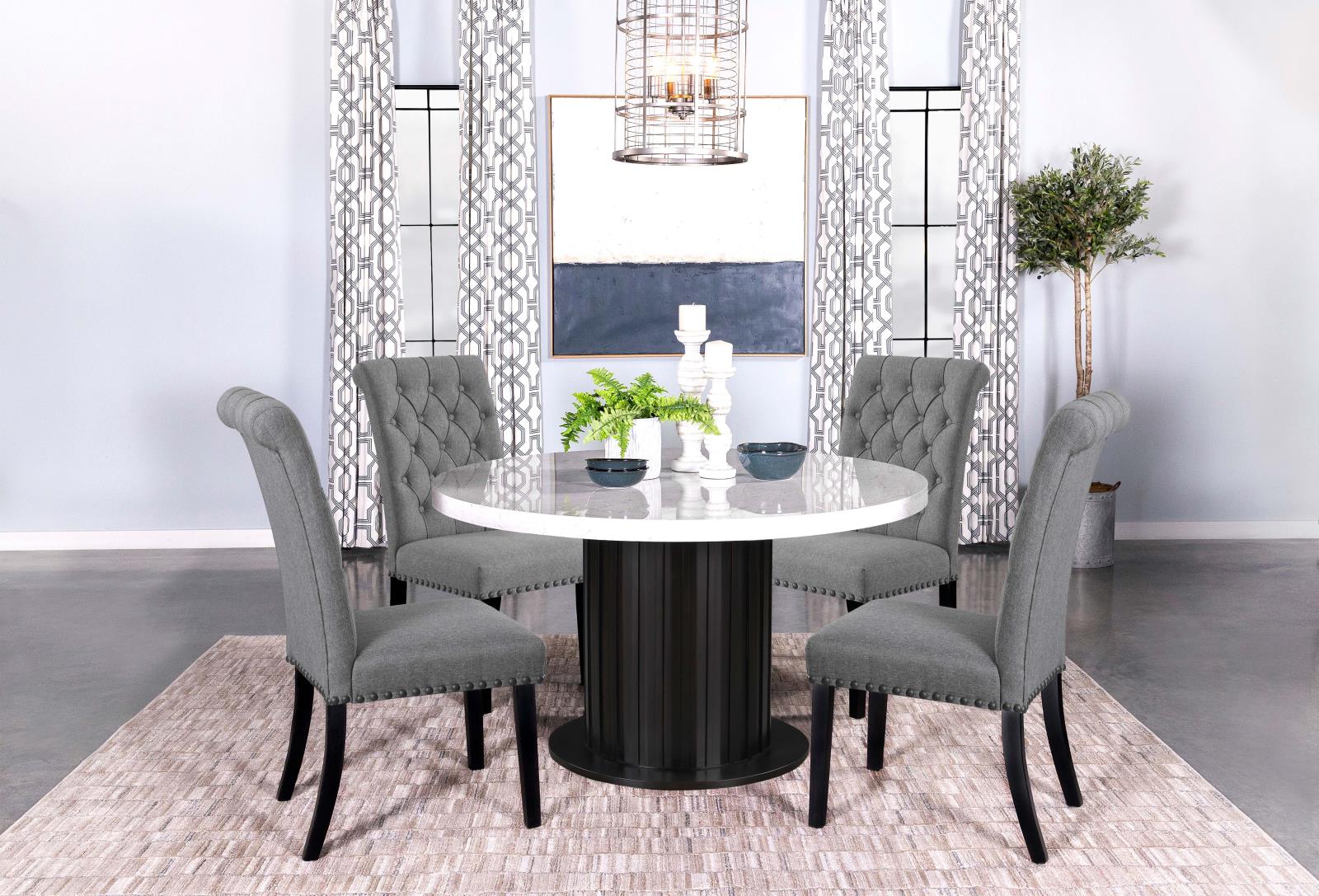 Sherry Faux Marble Round Dining Table