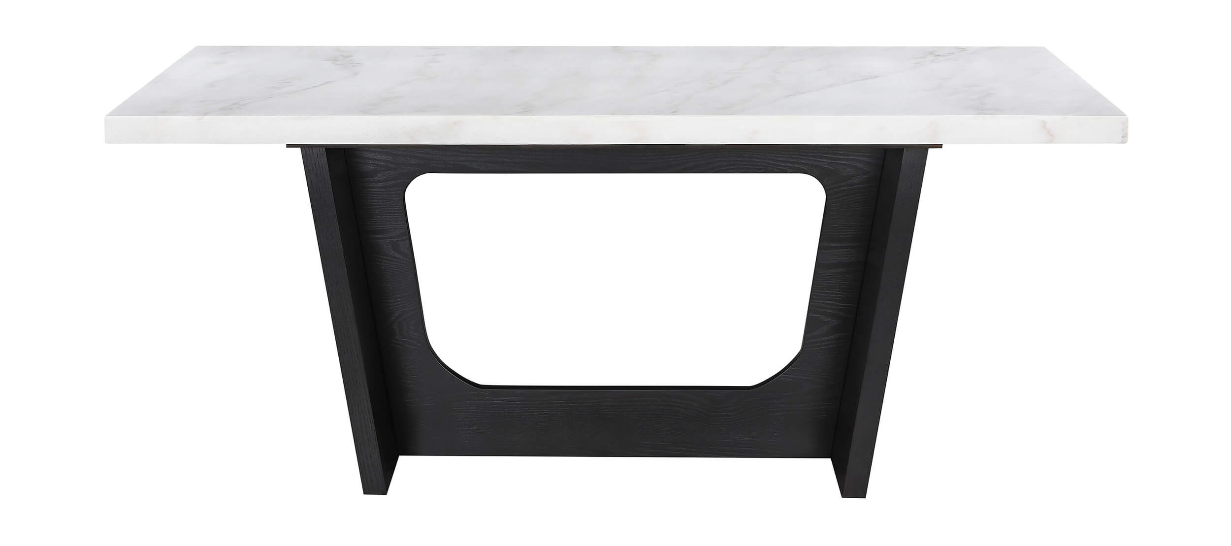 Sherry Rectangular Marble Top Dining Table with Trestle Base