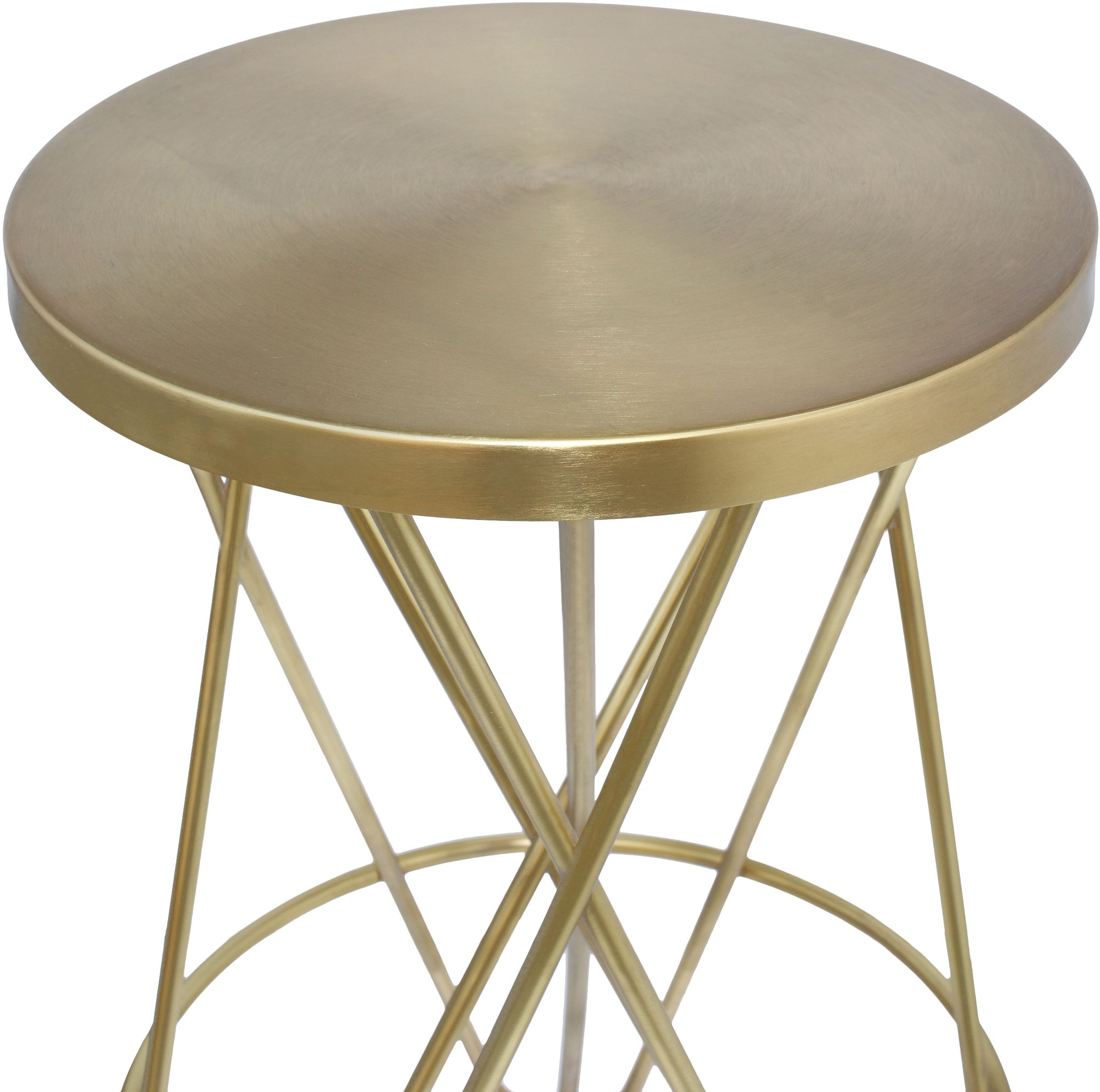 Mercury Iron Counter Stool with Brushed Gold Seat & Gold Base