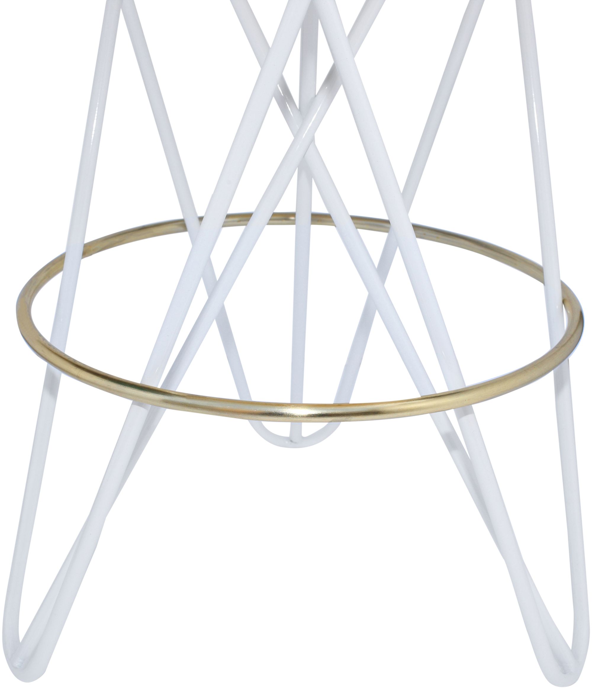 Mercury Iron Counter Stool with Brushed Gold Seat & White Base