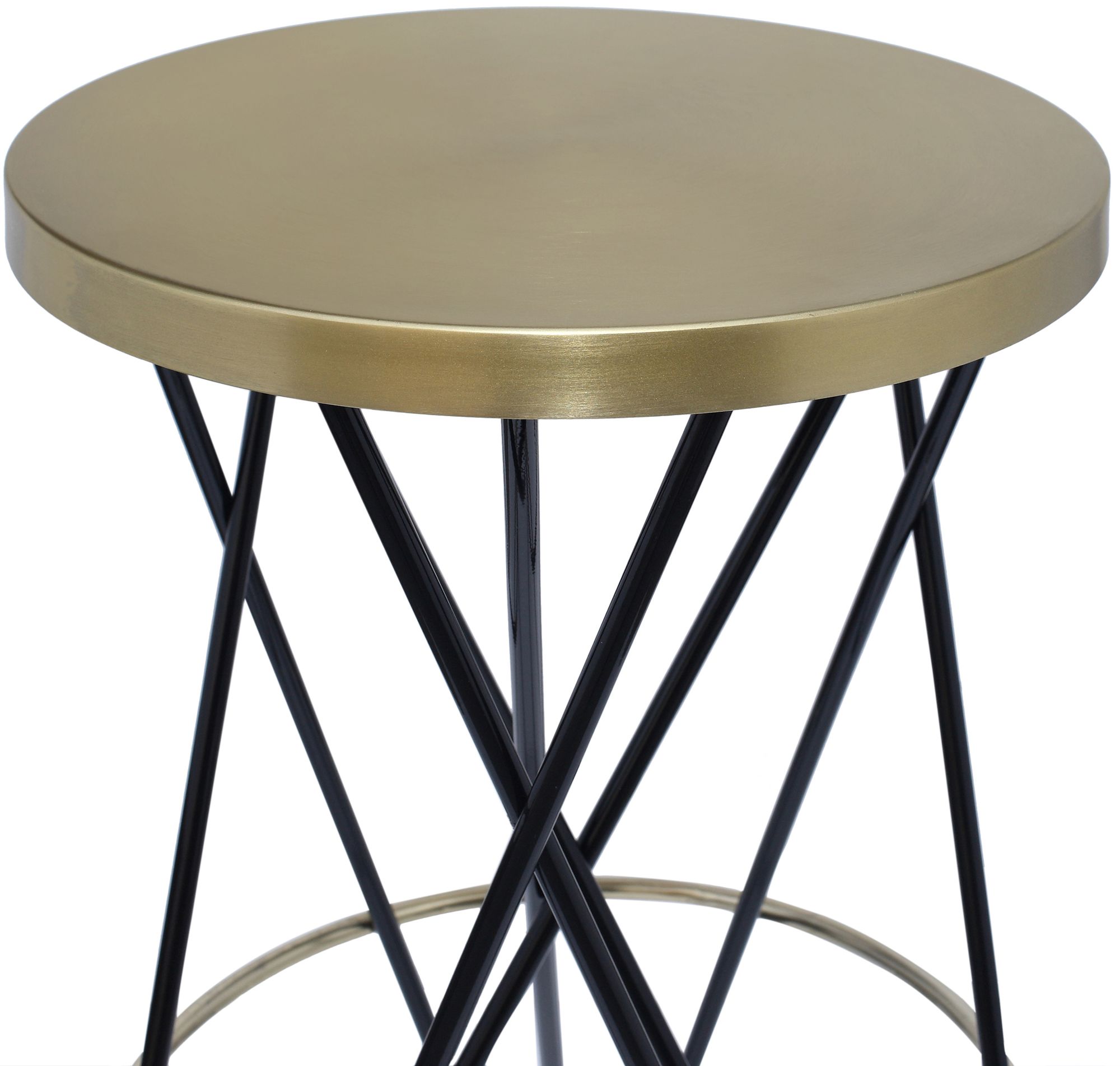 Mercury Iron Counter Stool with Brushed Gold Seat & Black Base
