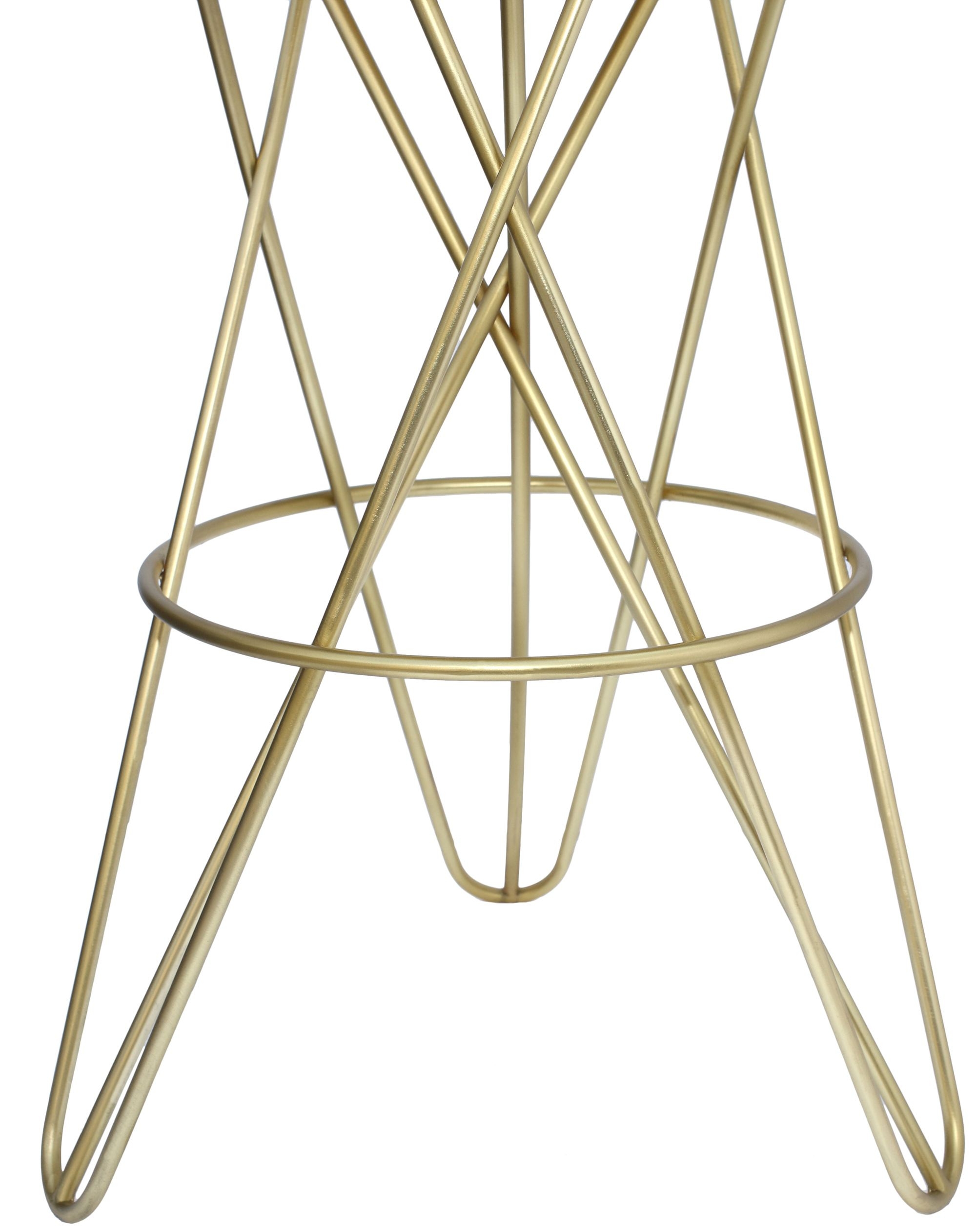 Mercury Iron Bar Stool with Brushed Gold Seat