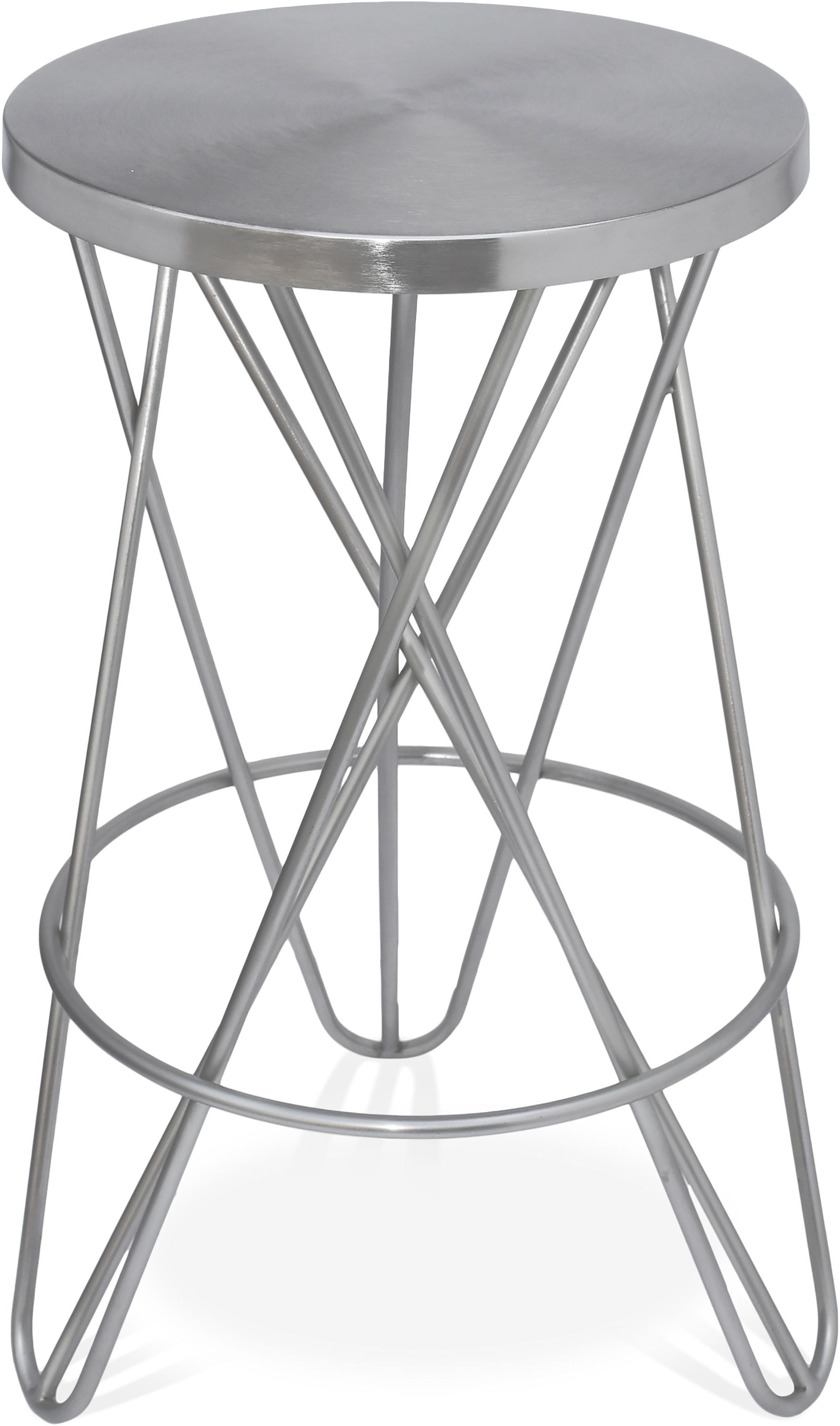Mercury Counter Stool with Brushed Silver Seat