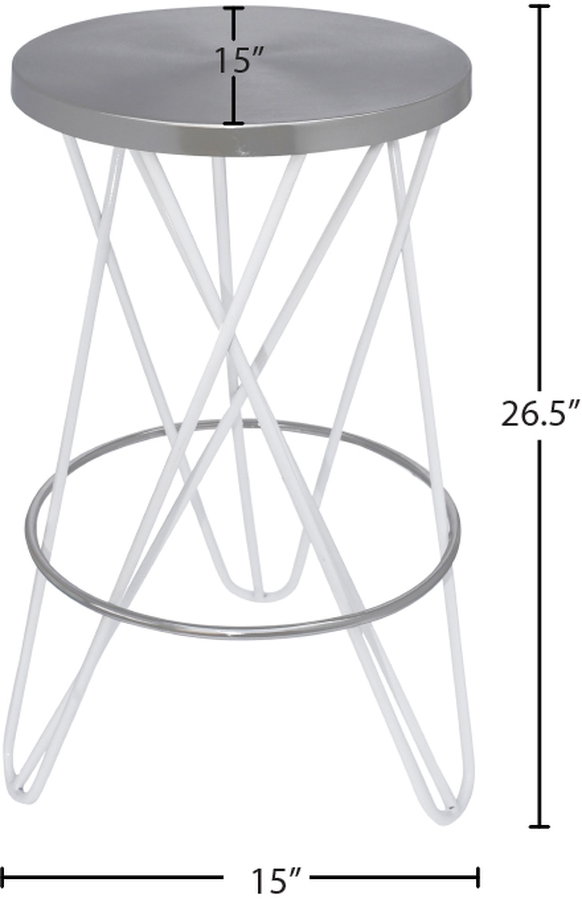 Mercury Counter Stool with Brushed Silver Seat