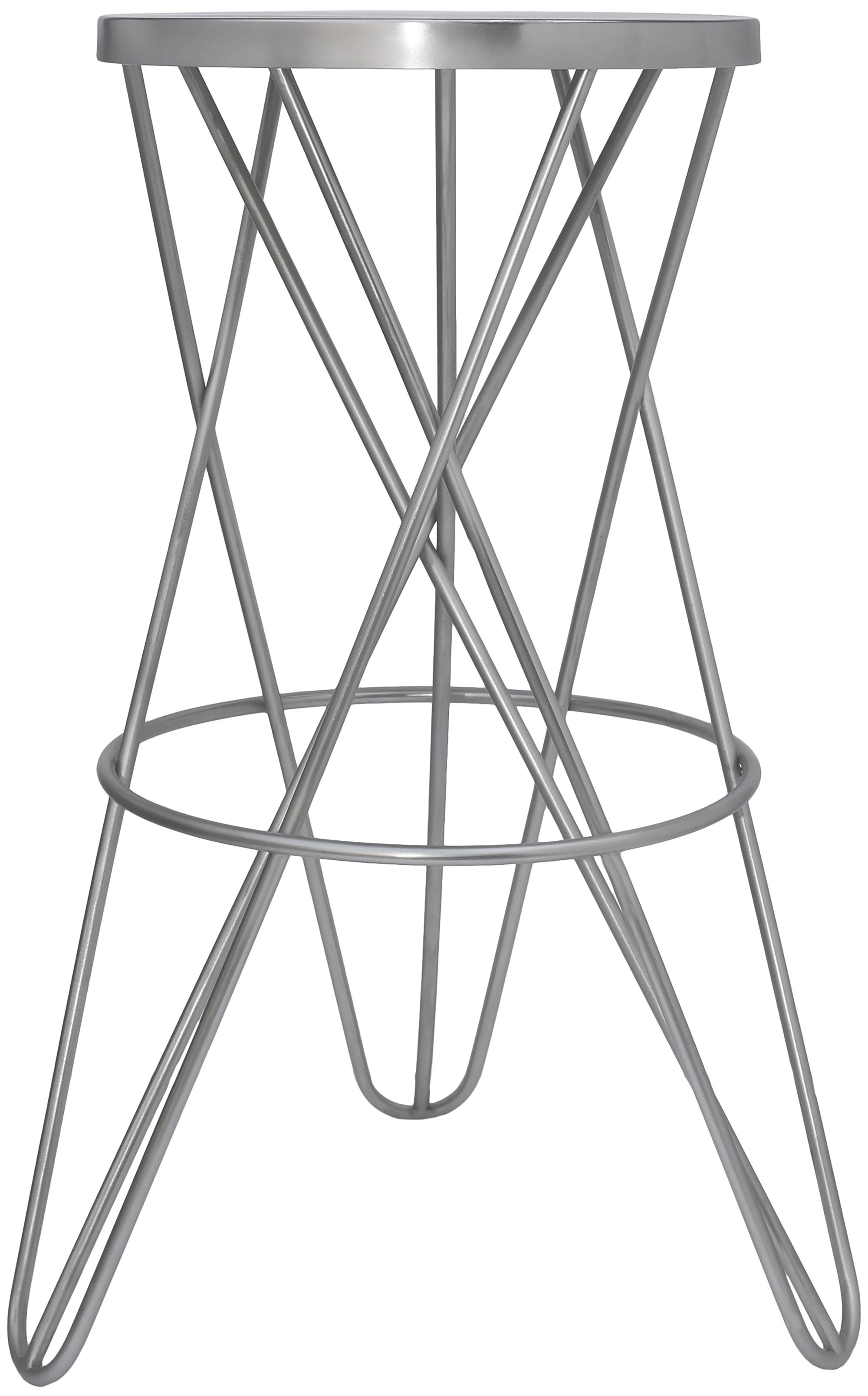 Mercury Bar Stool with Brushed Silver Seat & Silver Base