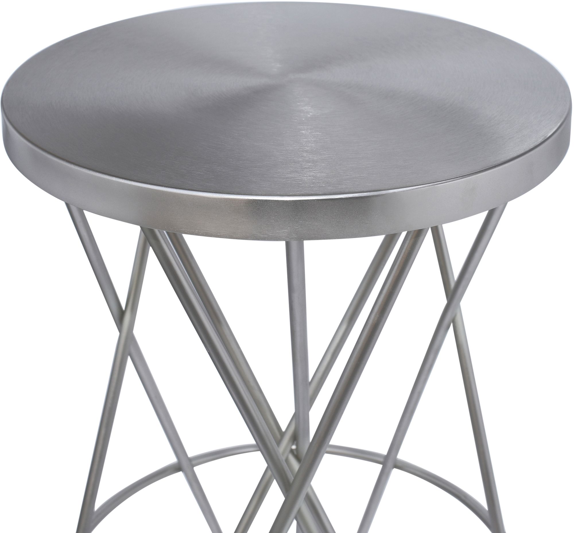 Mercury Bar Stool with Brushed Silver Seat & Silver Base