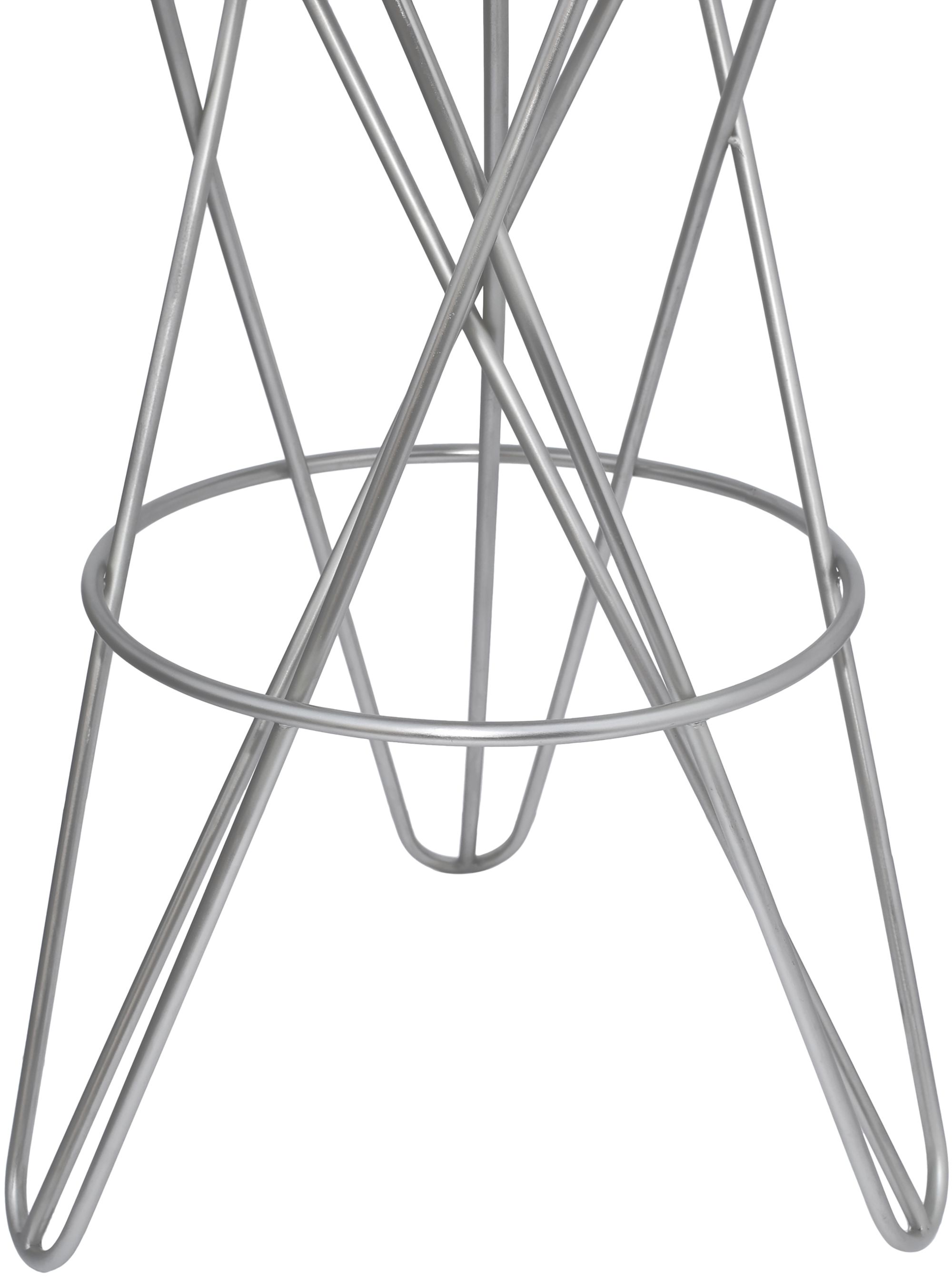 Mercury Bar Stool with Brushed Silver Seat & Silver Base