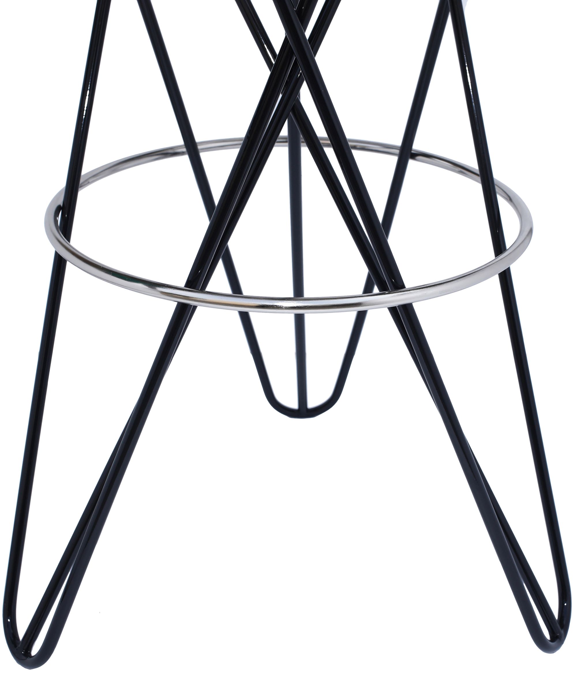 Mercury Bar Stool with Brushed Silver Seat & Black Base