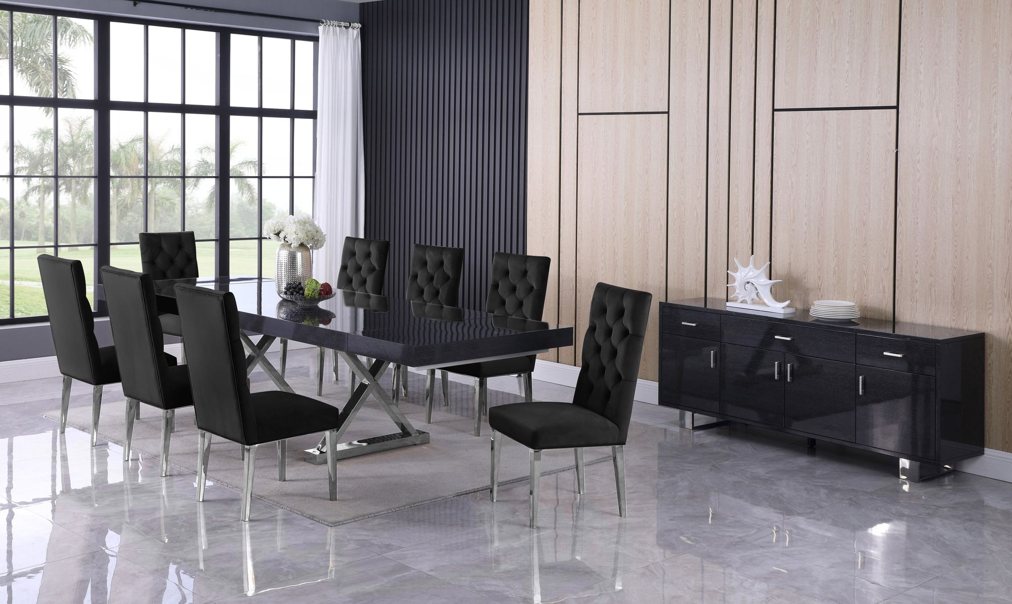 Excel Extendable Rectangular Lacquer Dining Table