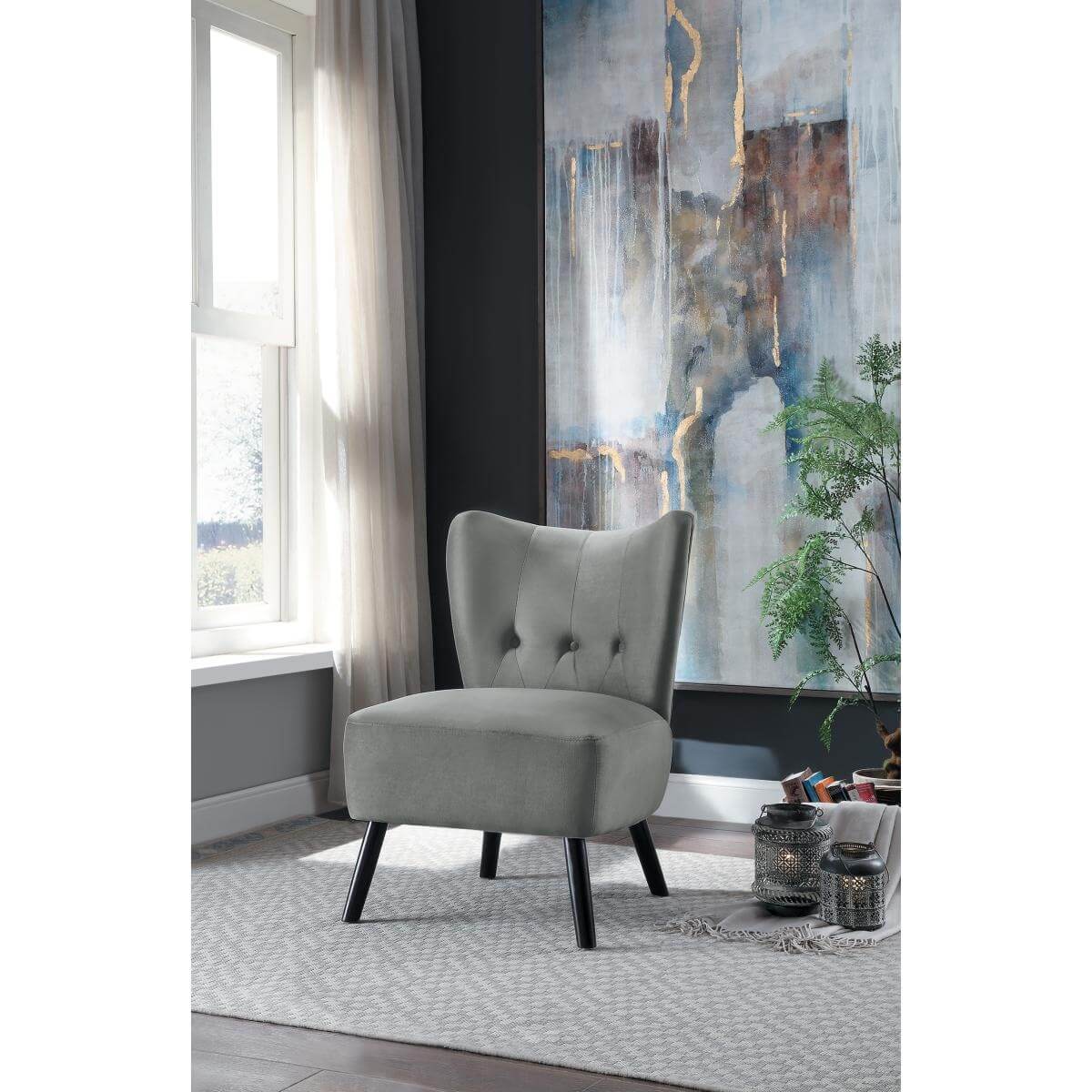 1166 Imani Velvet Accent Chair by Homelegance