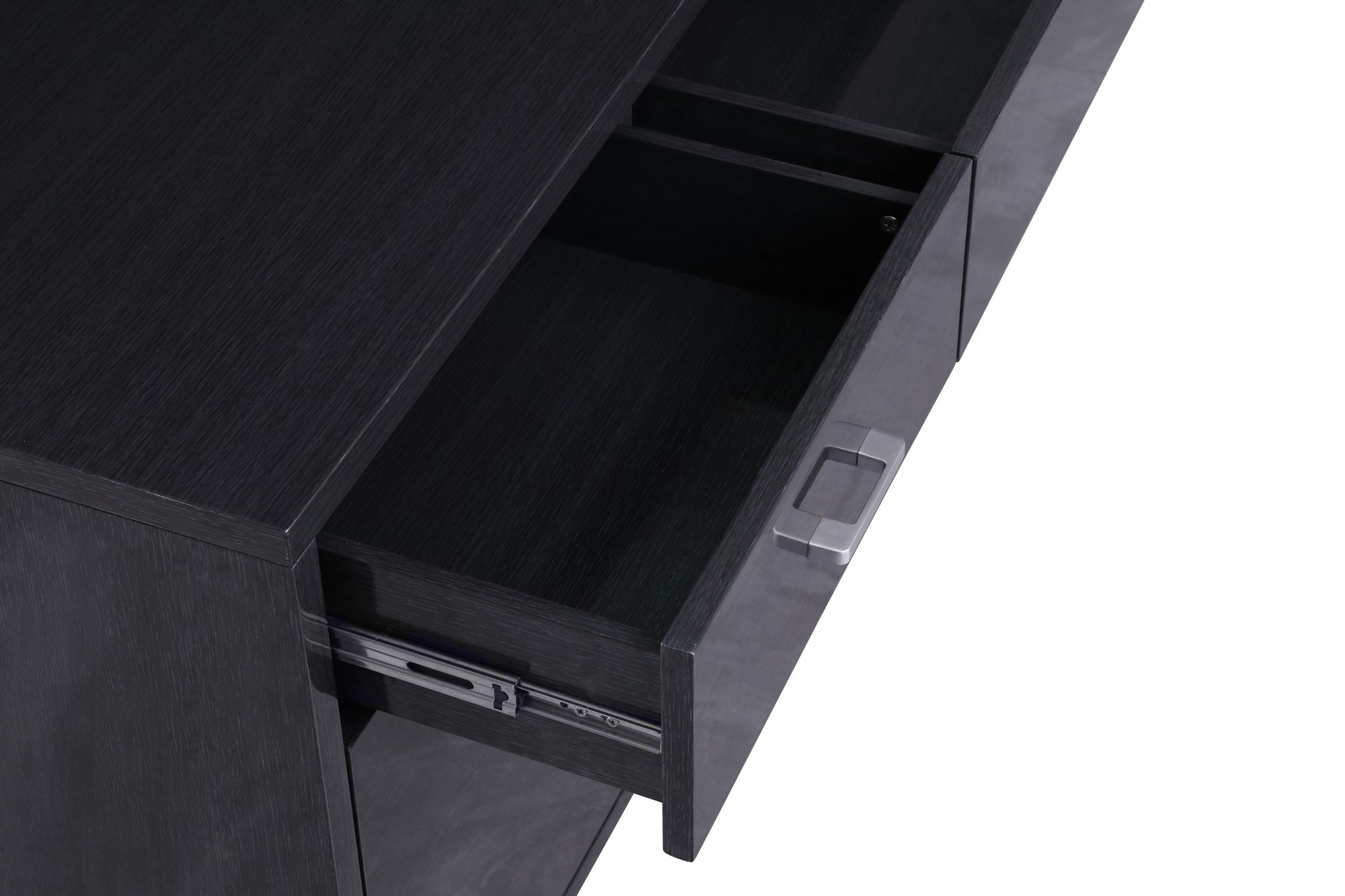 Excel 3-Drawer 4-Door Wood Veneer Sideboard with Chrome Base & Handles