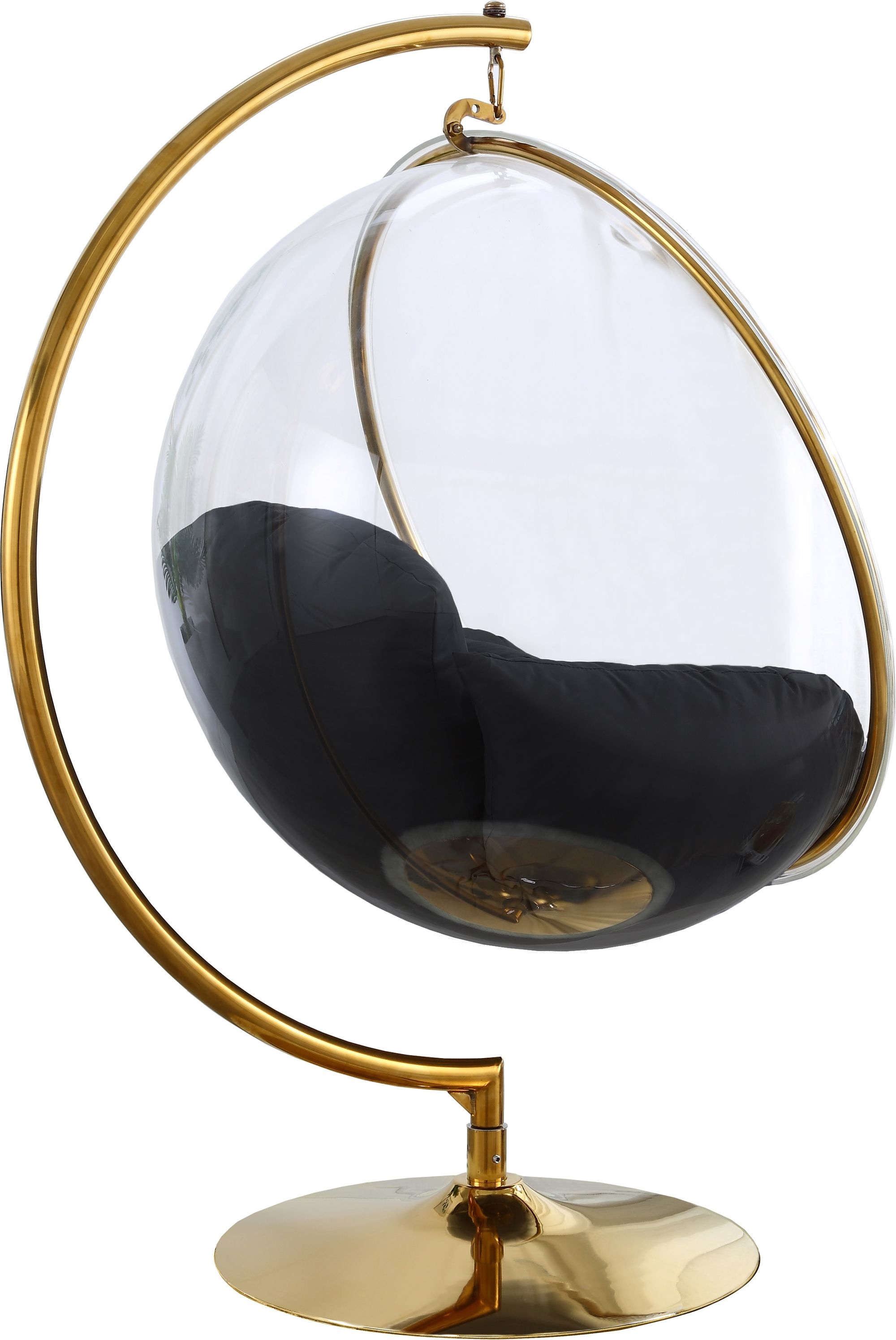 Luna Acrylic Swing Bubble Accent Chair with Metal Base