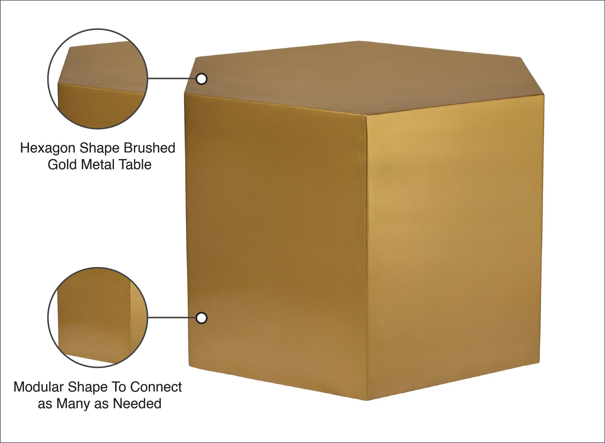 Hexagon 24" Metal Modular Coffee Table
