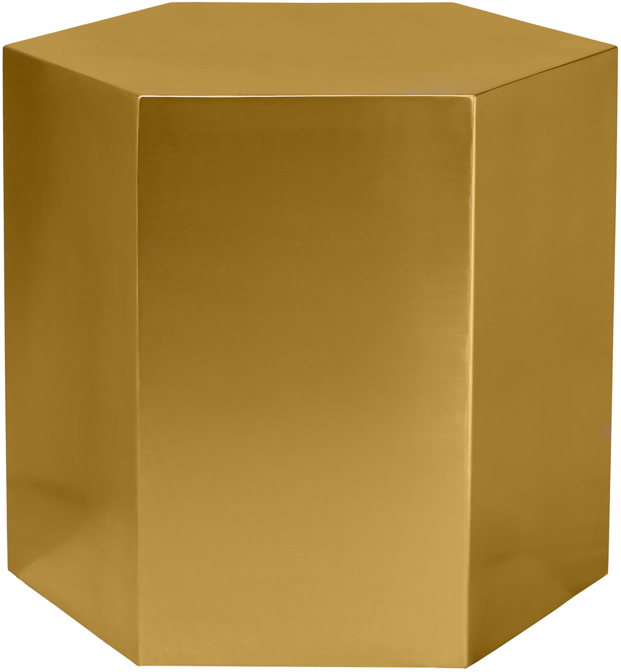 Hexagon 24" Brushed Metal End Table