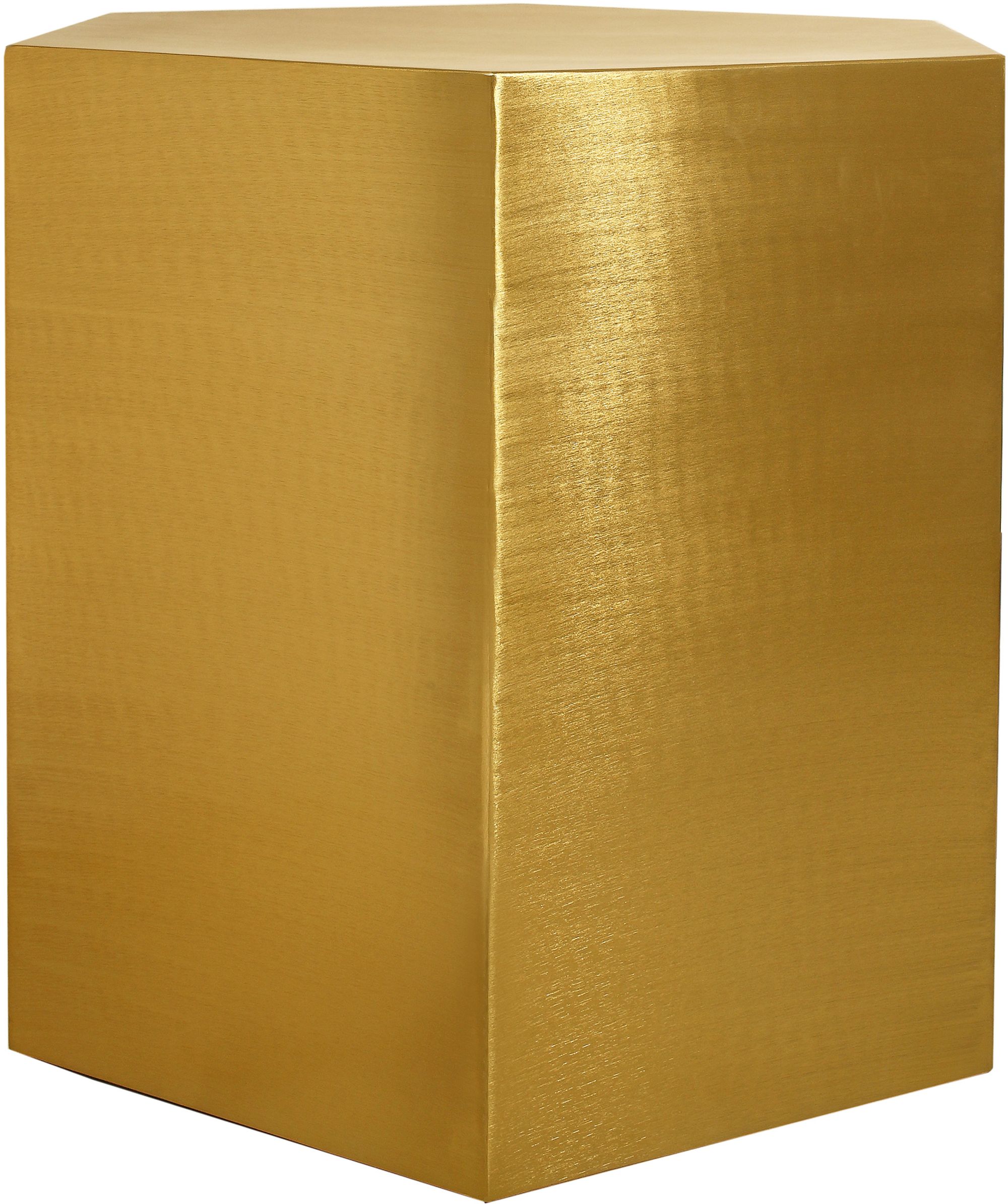 Hexagon 24" Brushed Metal End Table