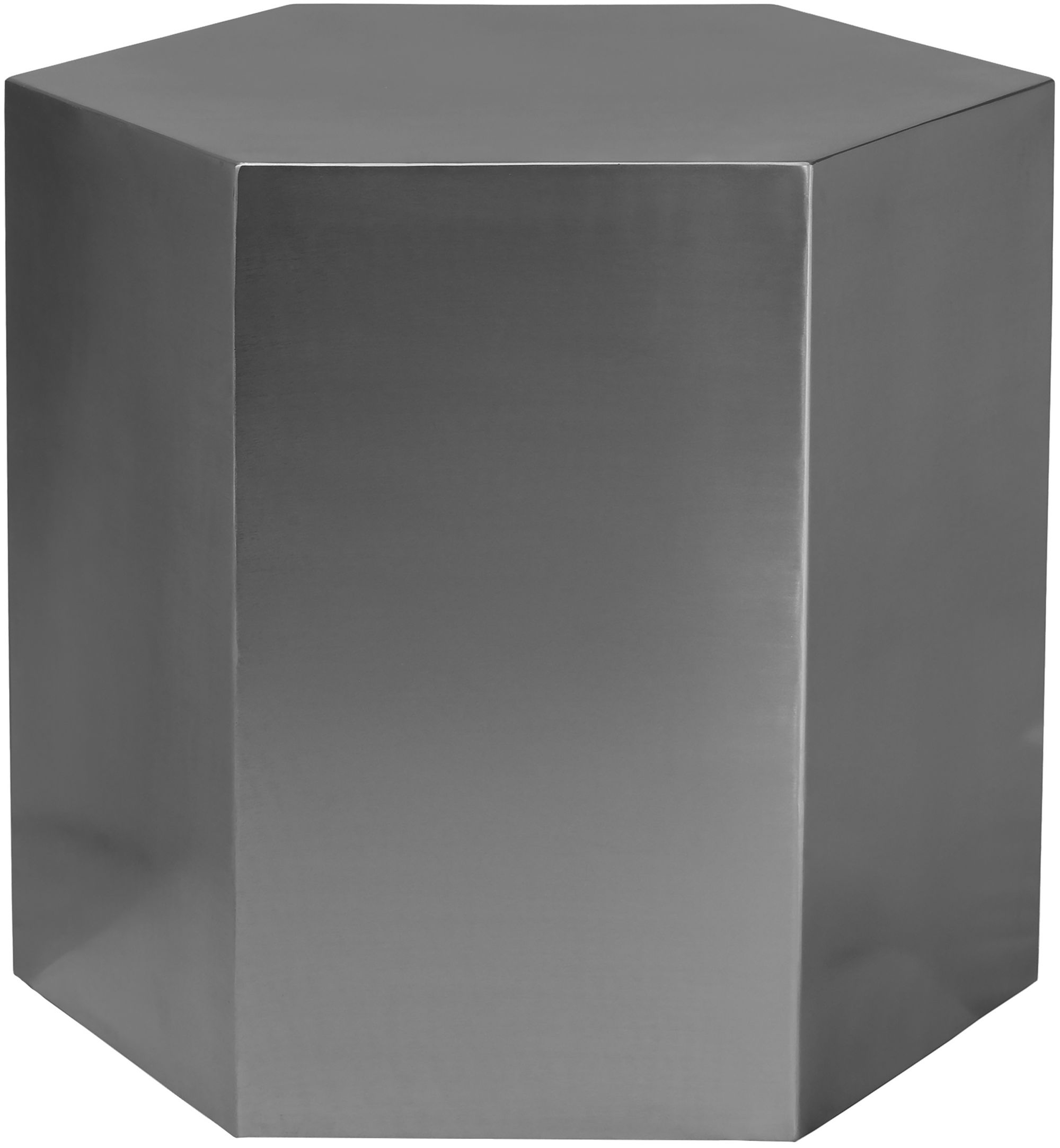 Hexagon 24" Brushed Metal End Table