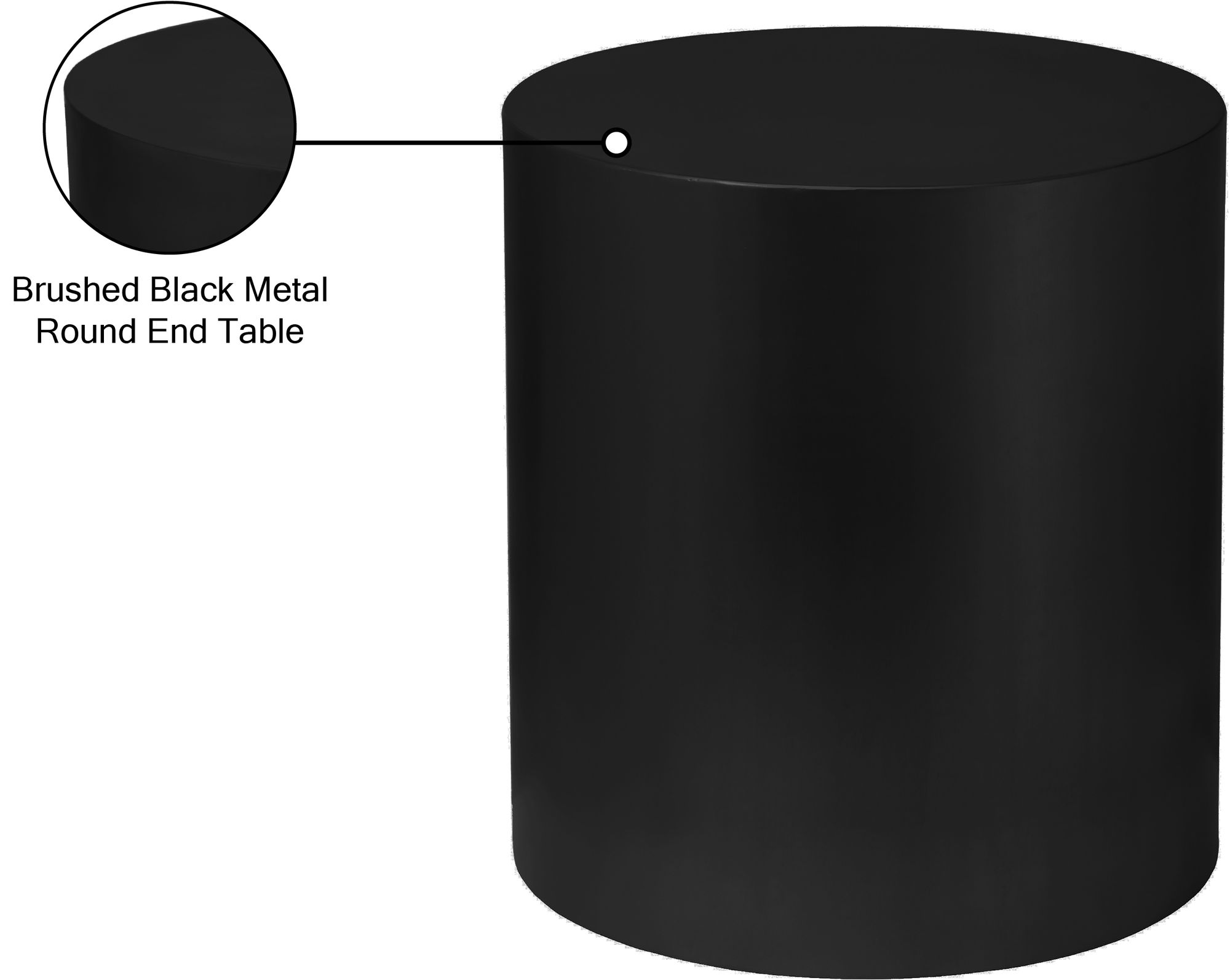 Cylinder 20" Round Metal End Table