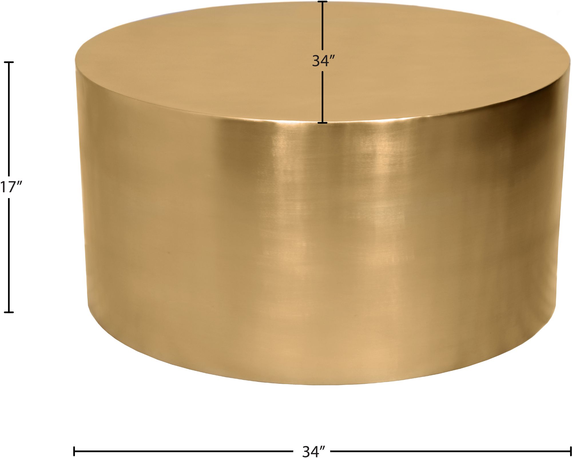 Cylinder 32" Round Metal Coffee Table