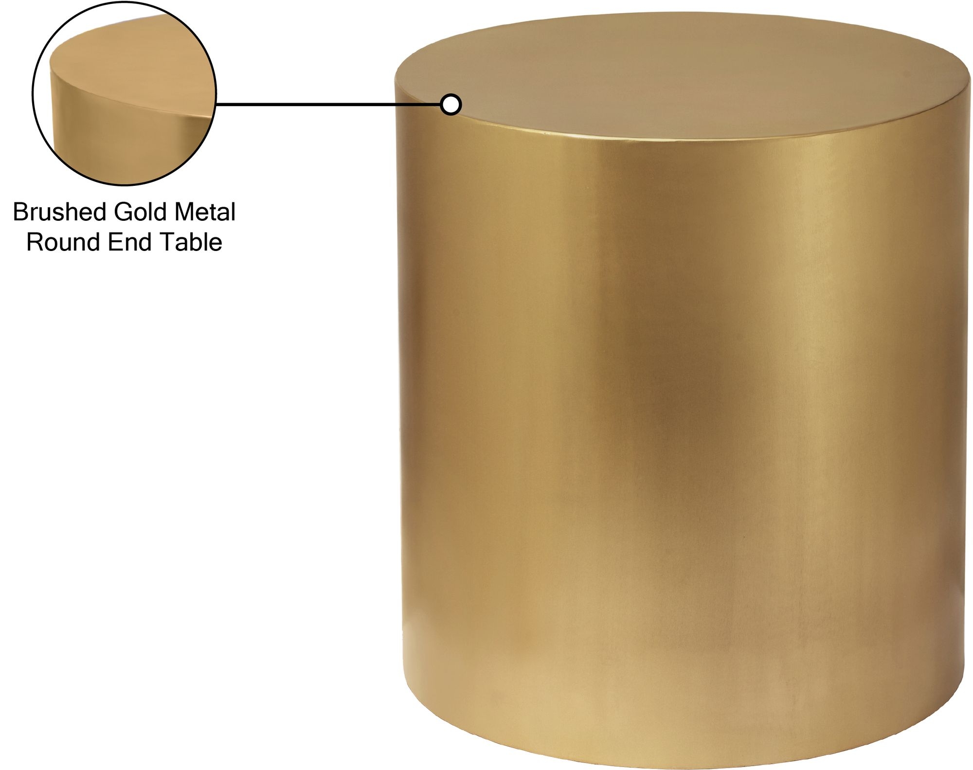 Cylinder 20" Round Metal End Table