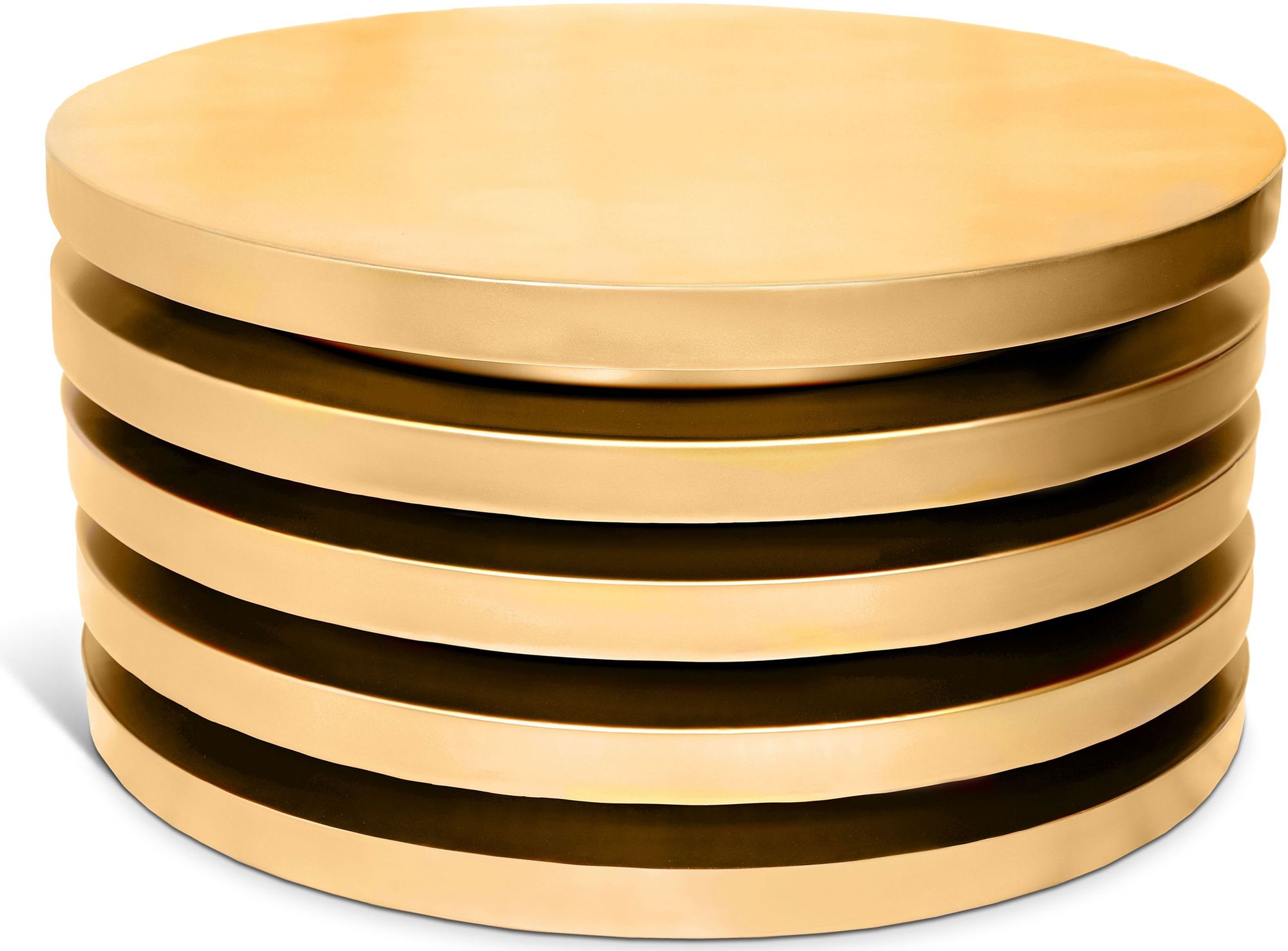 Levels Round Brushed Metal Coffee Table