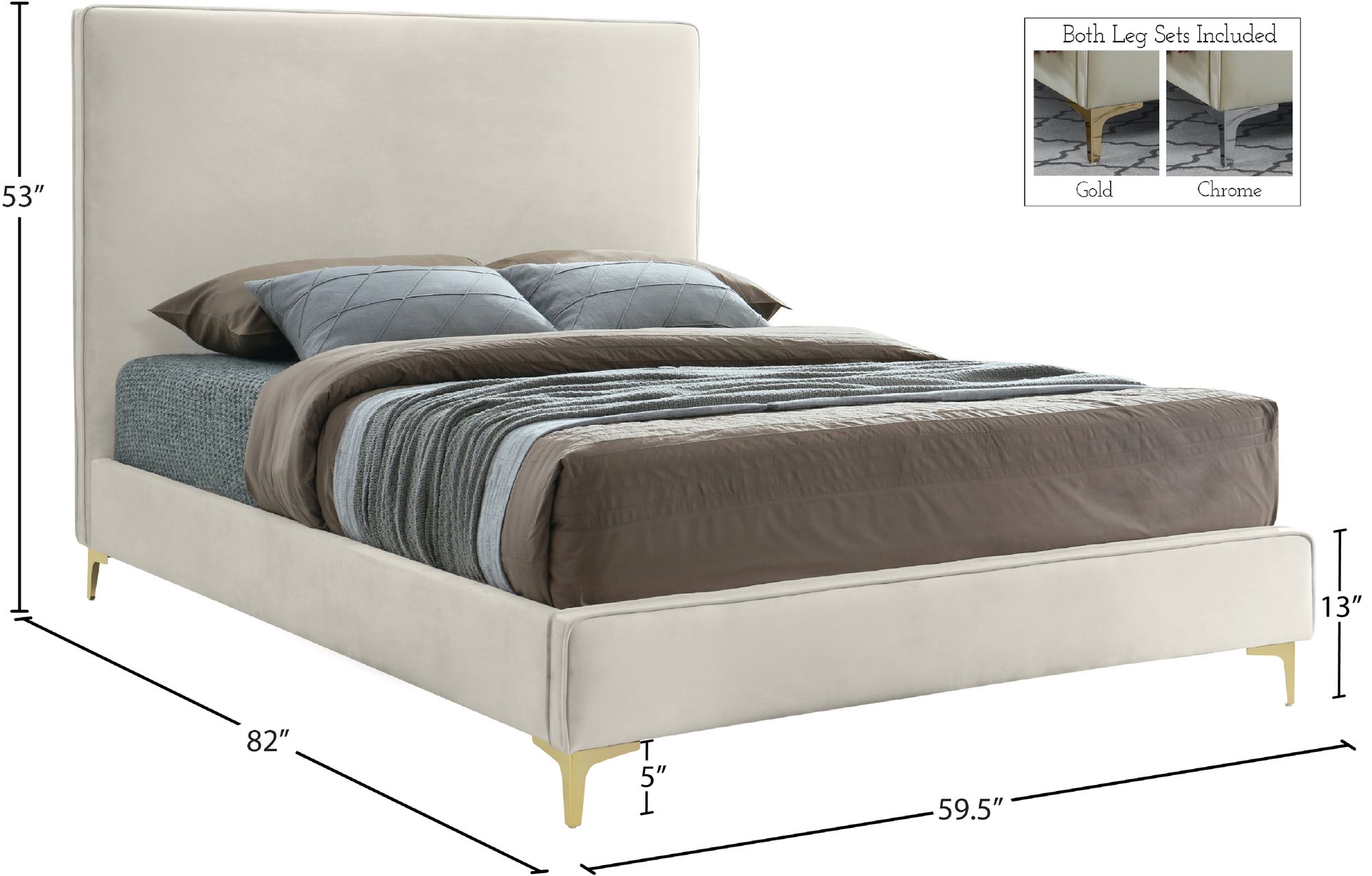 Geri Velvet Full Size Bed