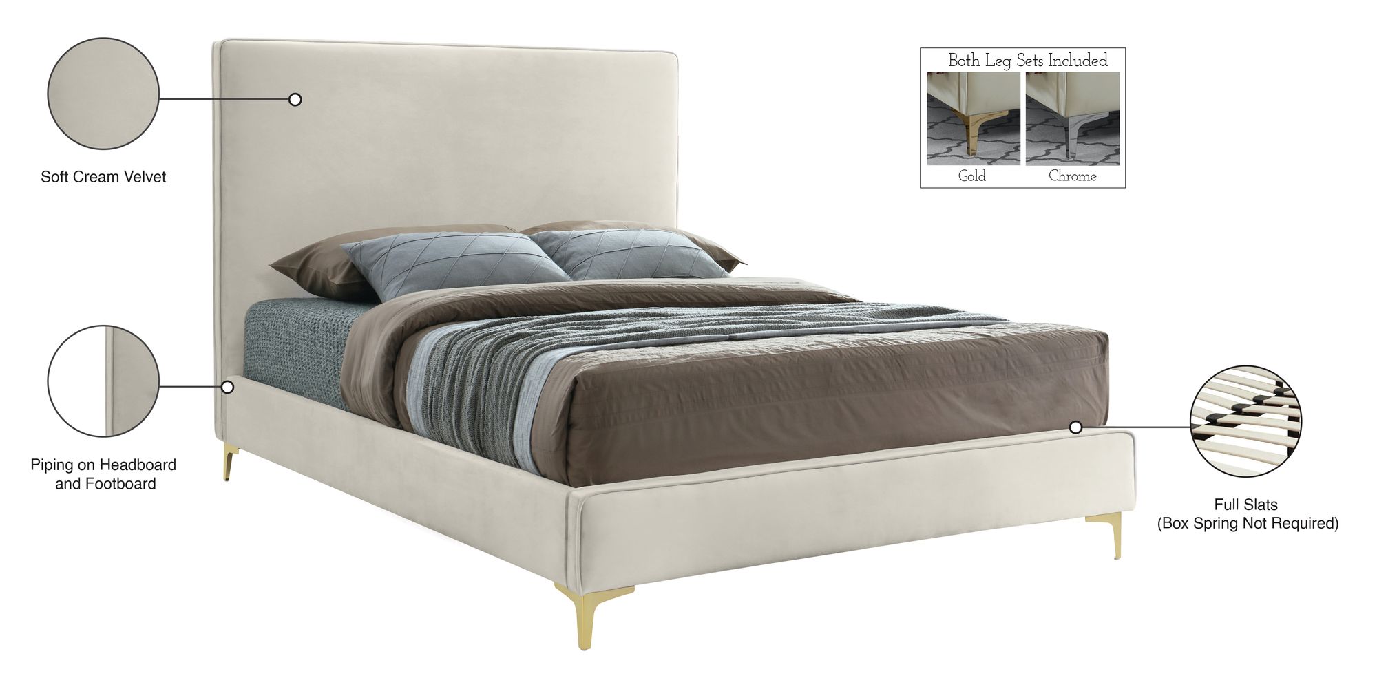 Geri Velvet Full Size Bed
