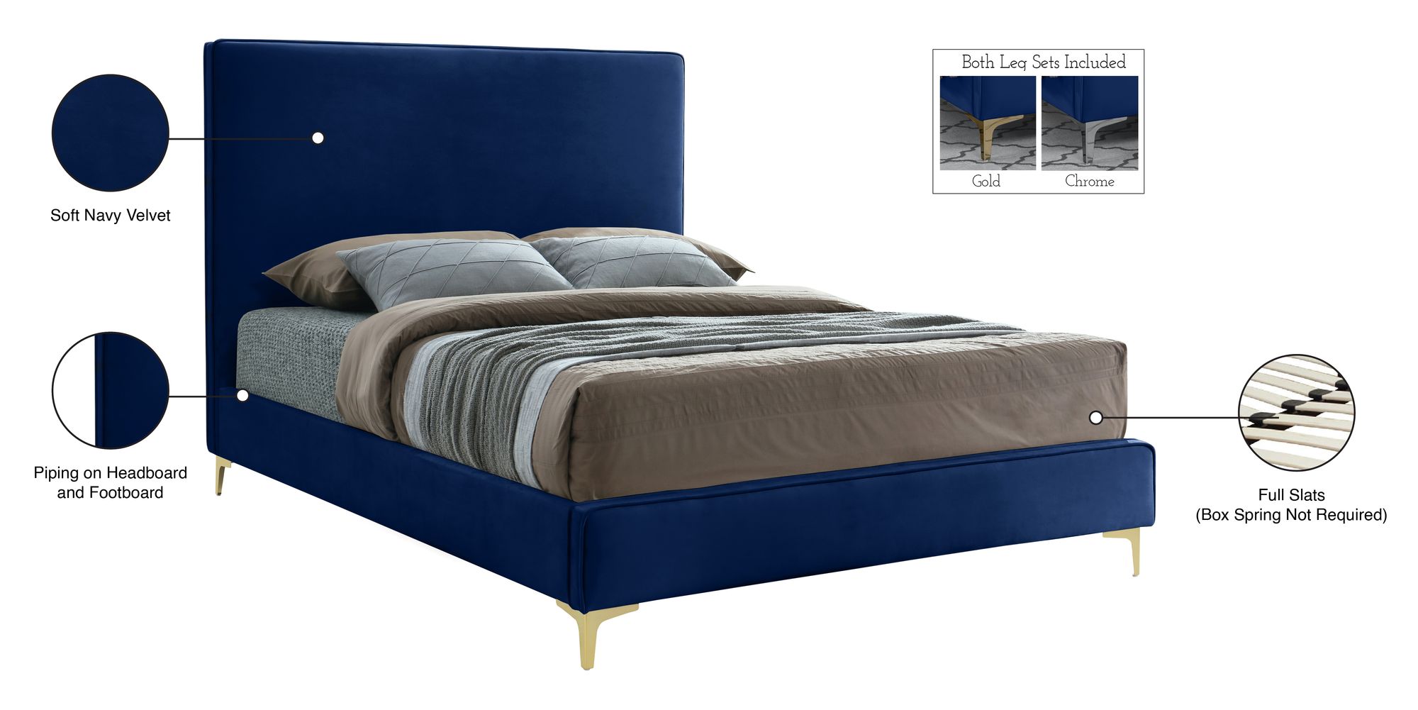 Geri Velvet Full Size Bed
