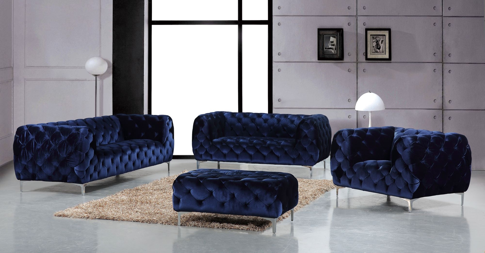 Mercer Velvet Ottoman