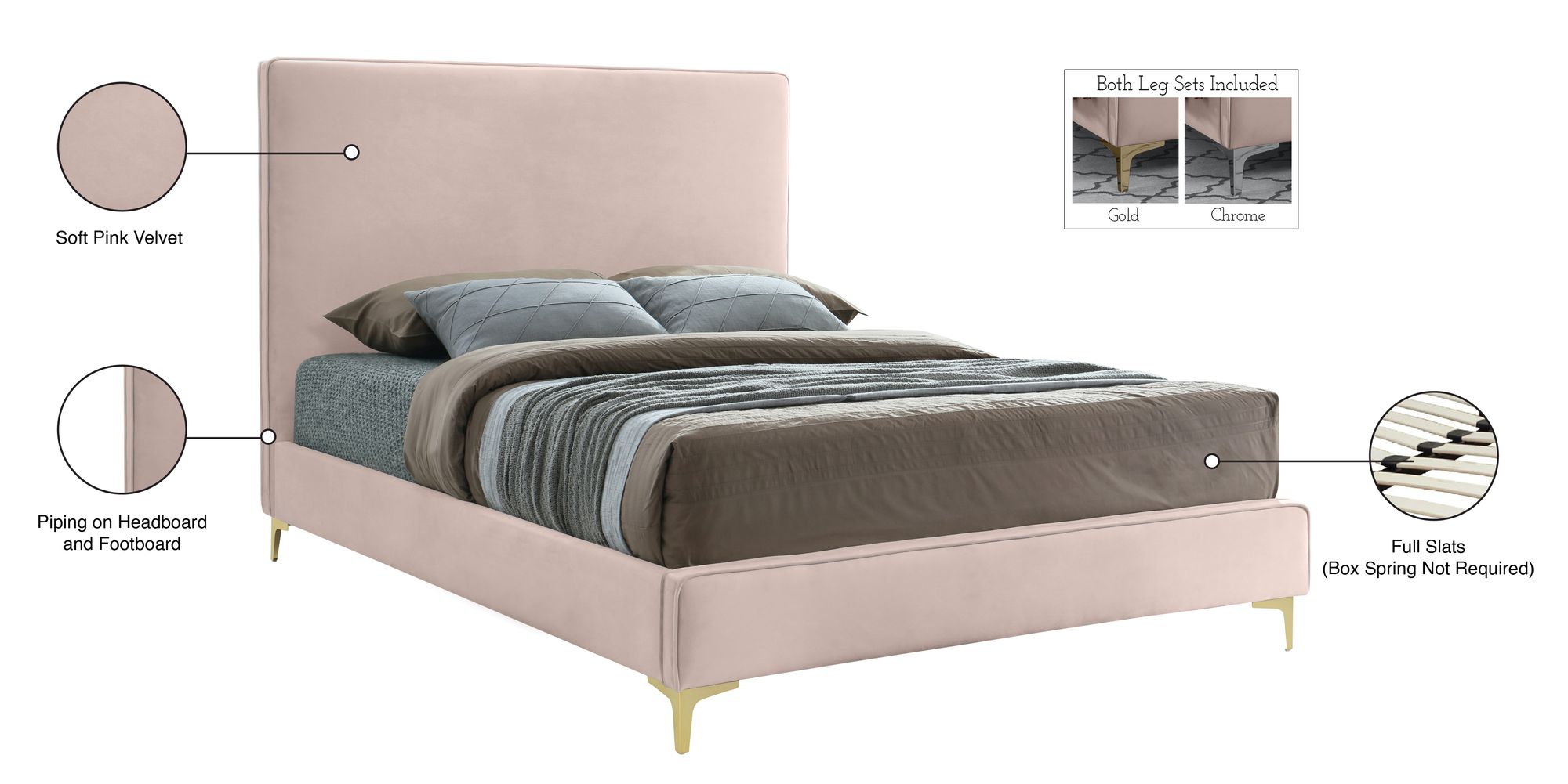 Geri Velvet Full Size Bed